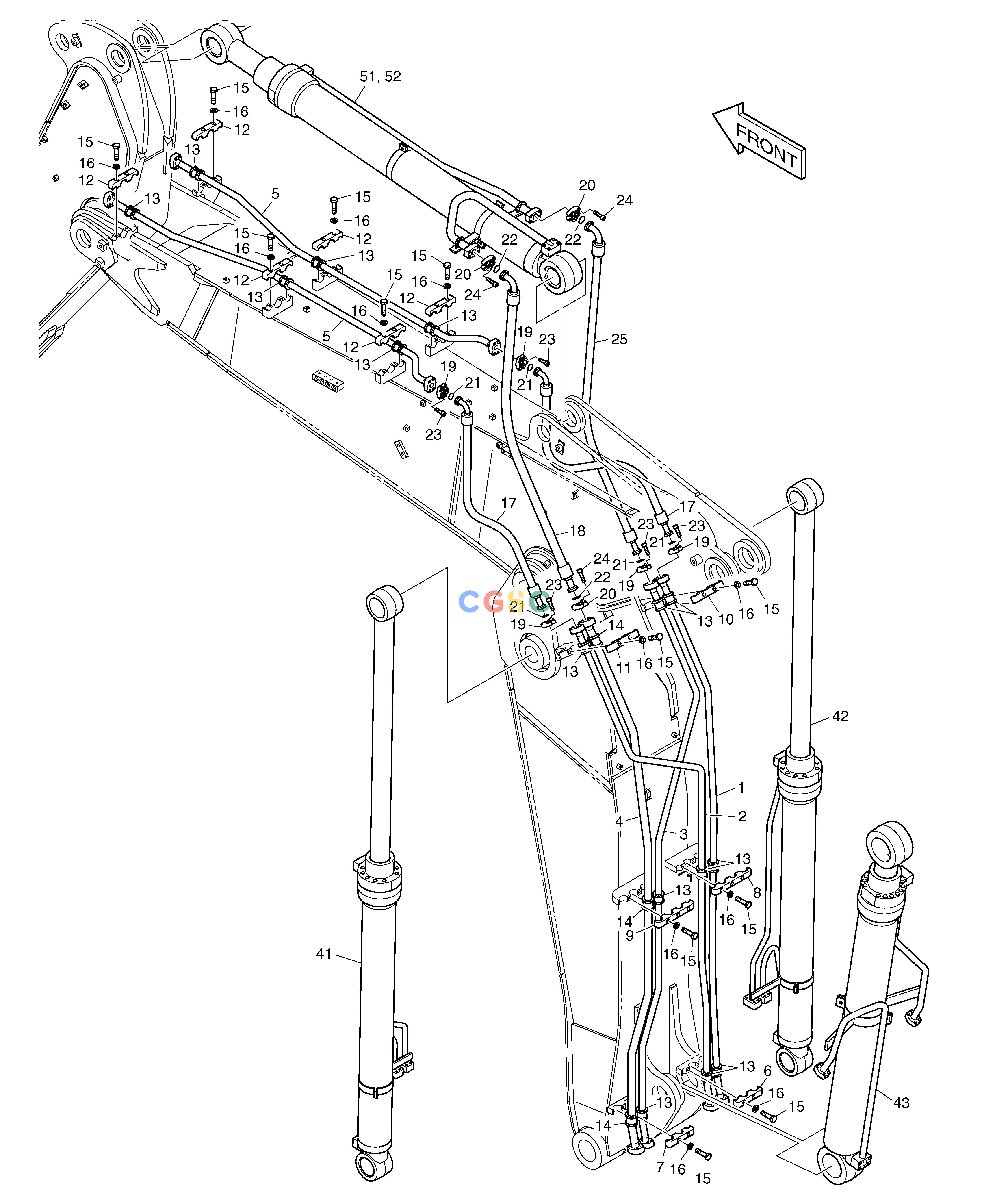 斗山零件查询ARTI.BOOM PIPING DX225LC (S/N 5433~) Doosan parts catalog online