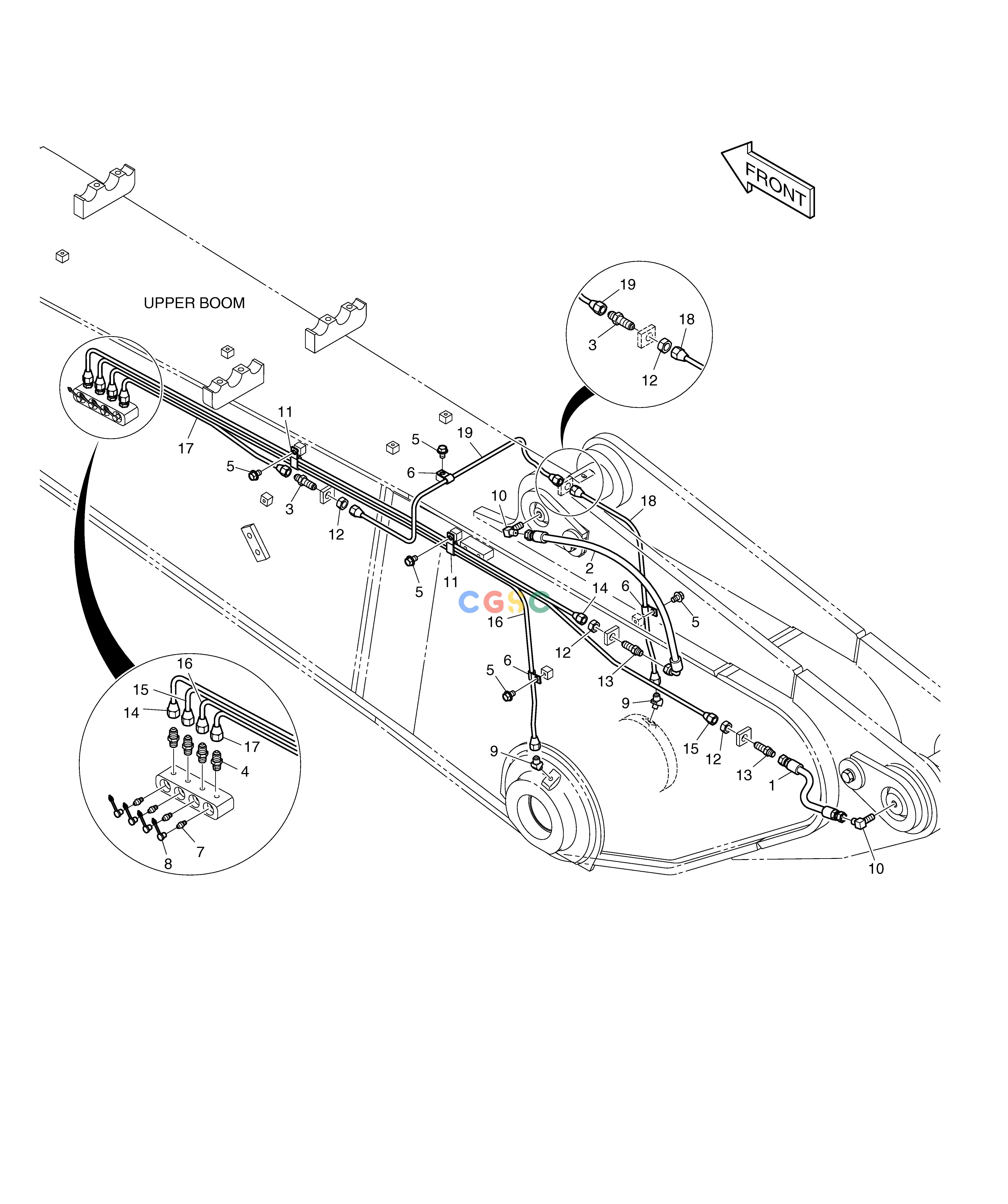 斗山零件查询LUBRICATION PIPING - UPPER BOOM DX225LC (S/N 5433~) Doosan parts catalog online