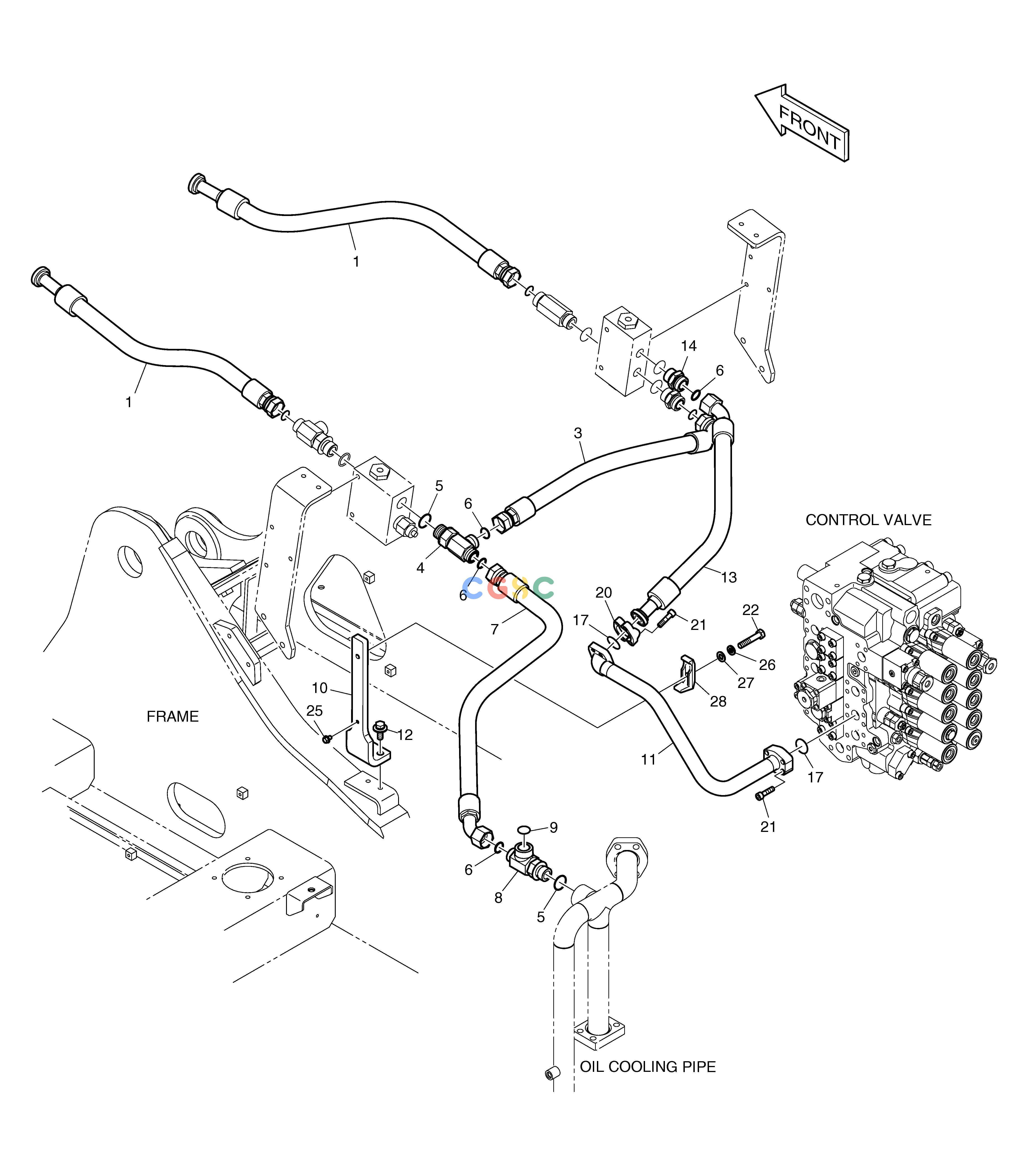 斗山零件查询TWO WAY PIPING - ARTI.BOOM DX225LC (S/N 5433~) Doosan parts catalog online