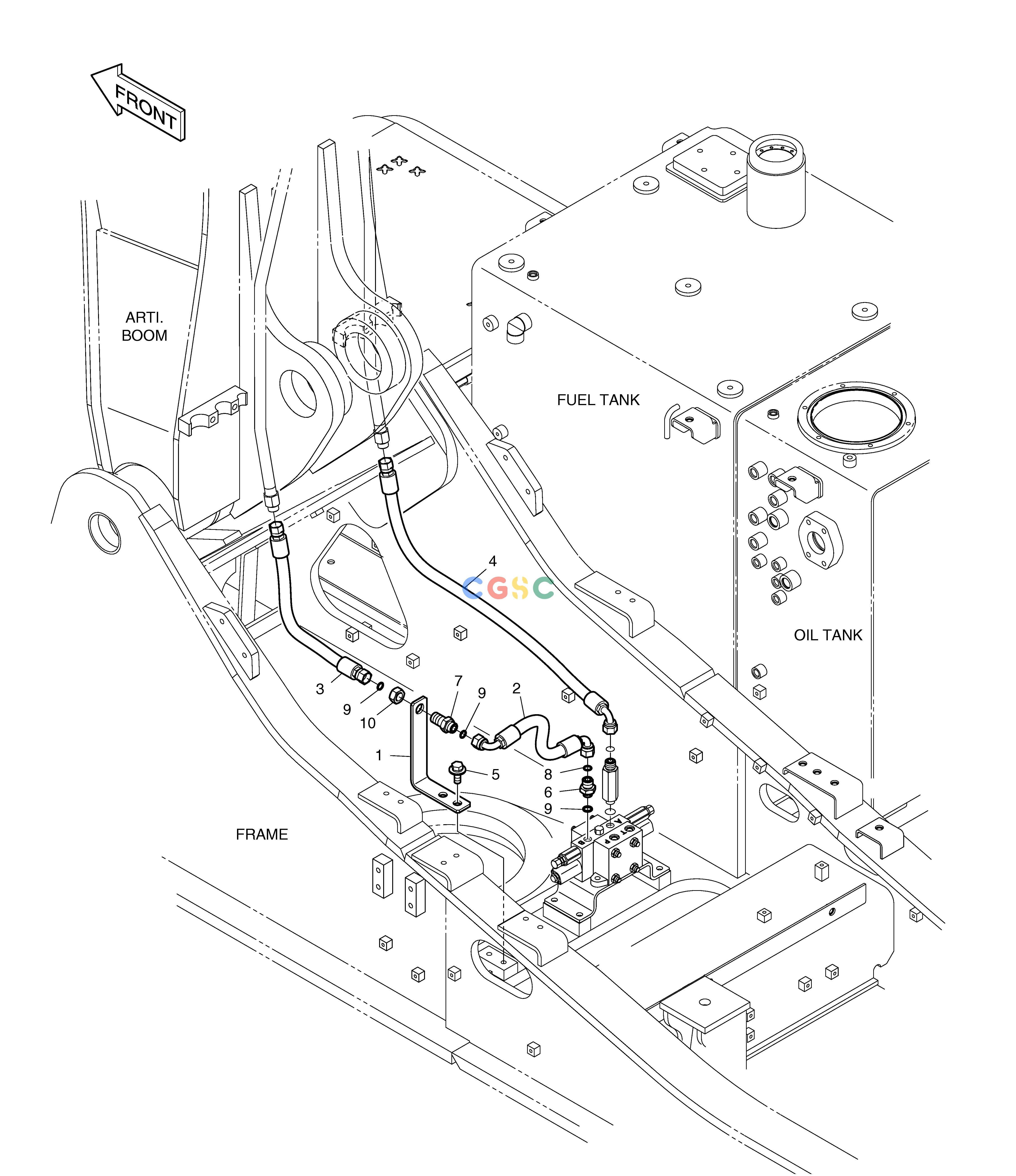 斗山零件查询ROTATING PIPING - ARTI.BOOM DX225LC (S/N 5433~) Doosan parts catalog online
