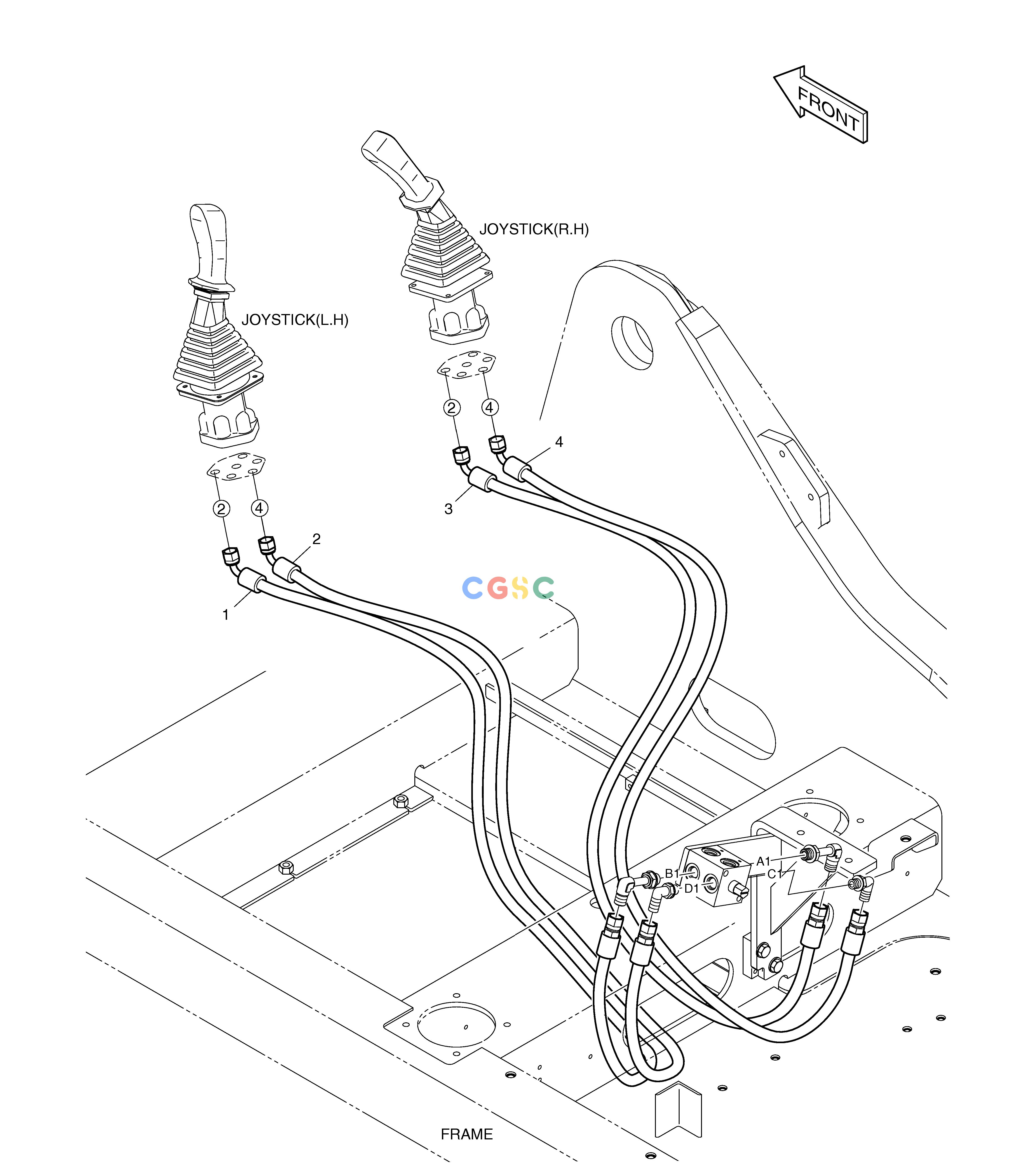 斗山零件查询PATTERN CHANGE PIPING(2) - ARTI BOOM DX225LC (S/N 5433~) Doosan parts catalog online