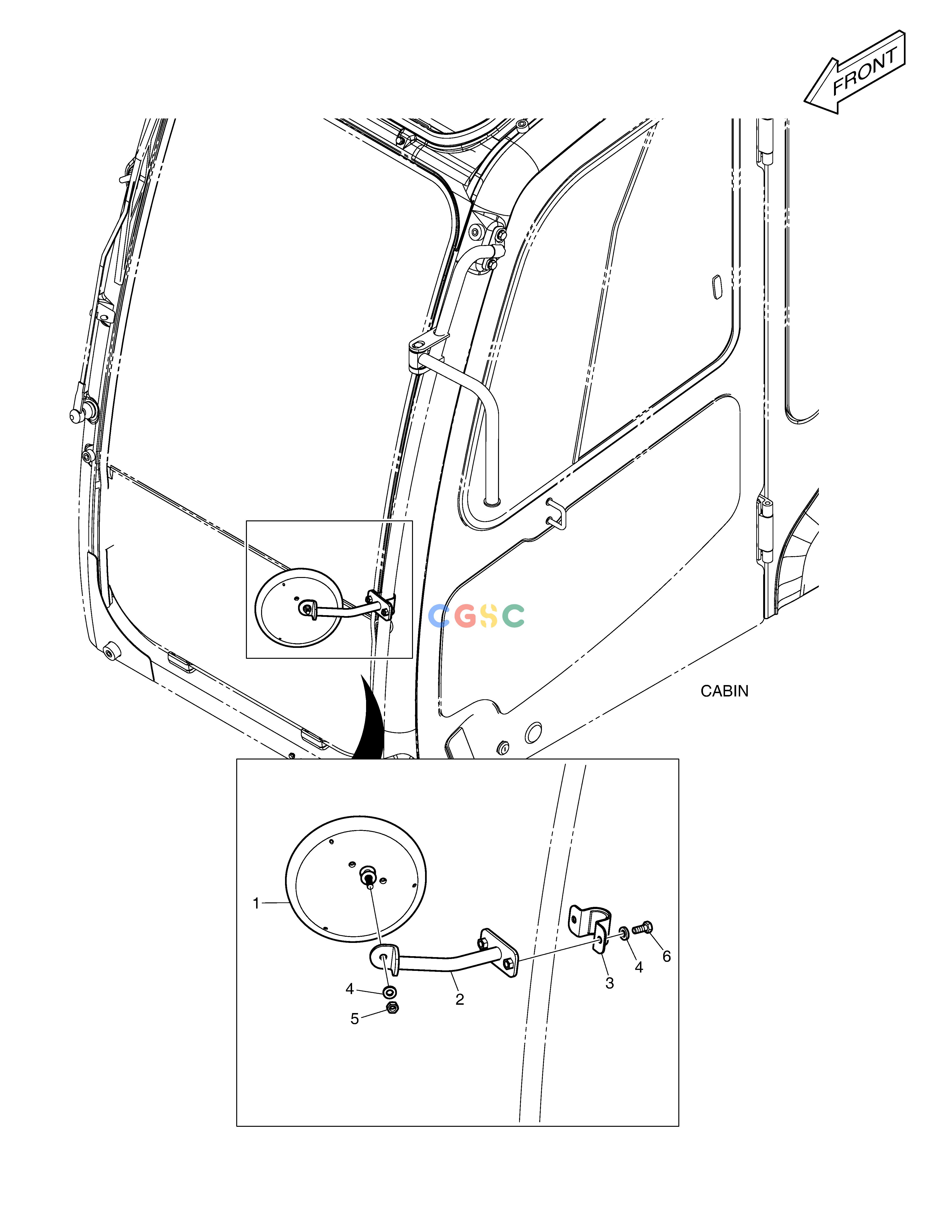 斗山零件查询MIRROR - ADDITIONAL(CABIN) DX225LC (S/N 5433~) Doosan parts catalog online