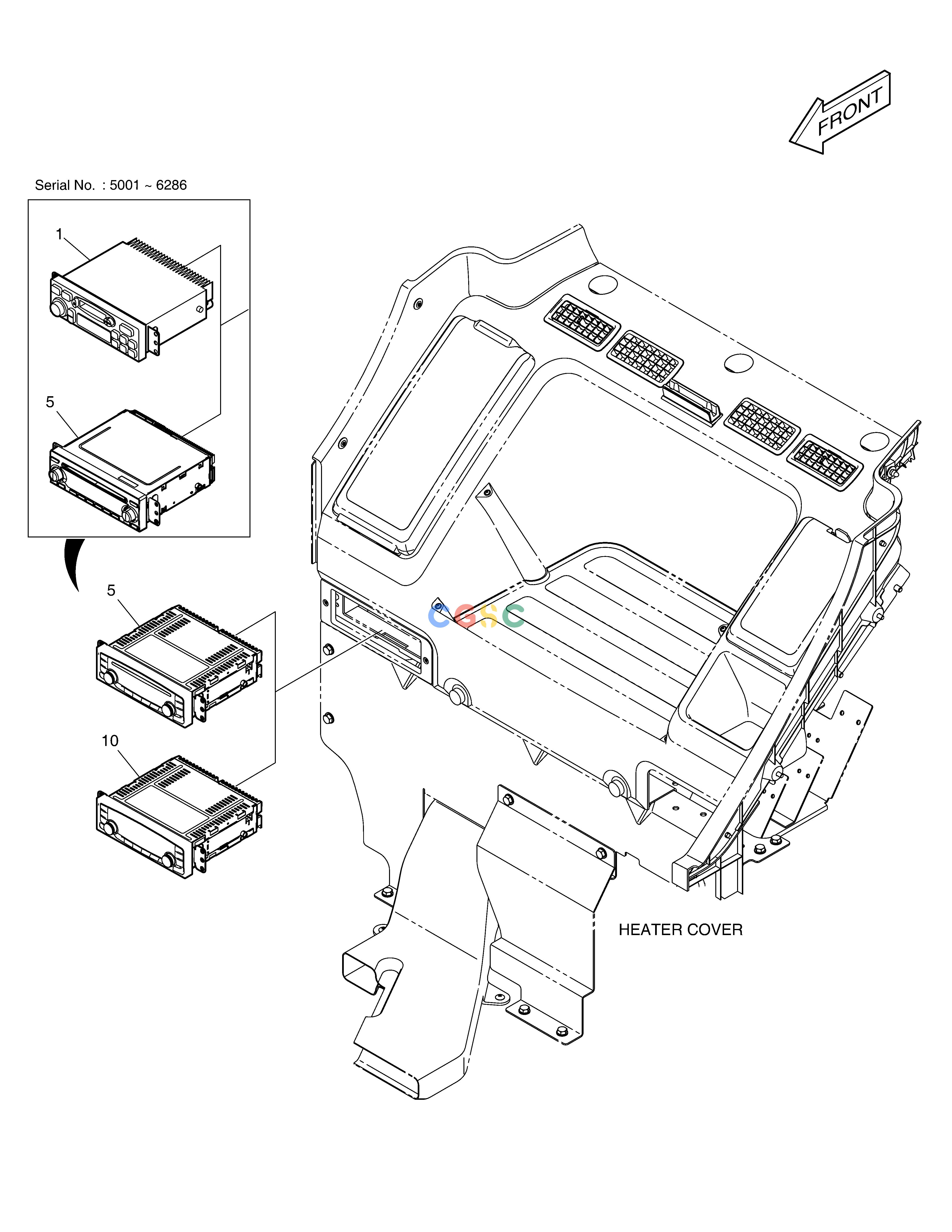 斗山零件查询AUDIO - ROPS DX225LC (S/N 5433~) Doosan parts catalog online
