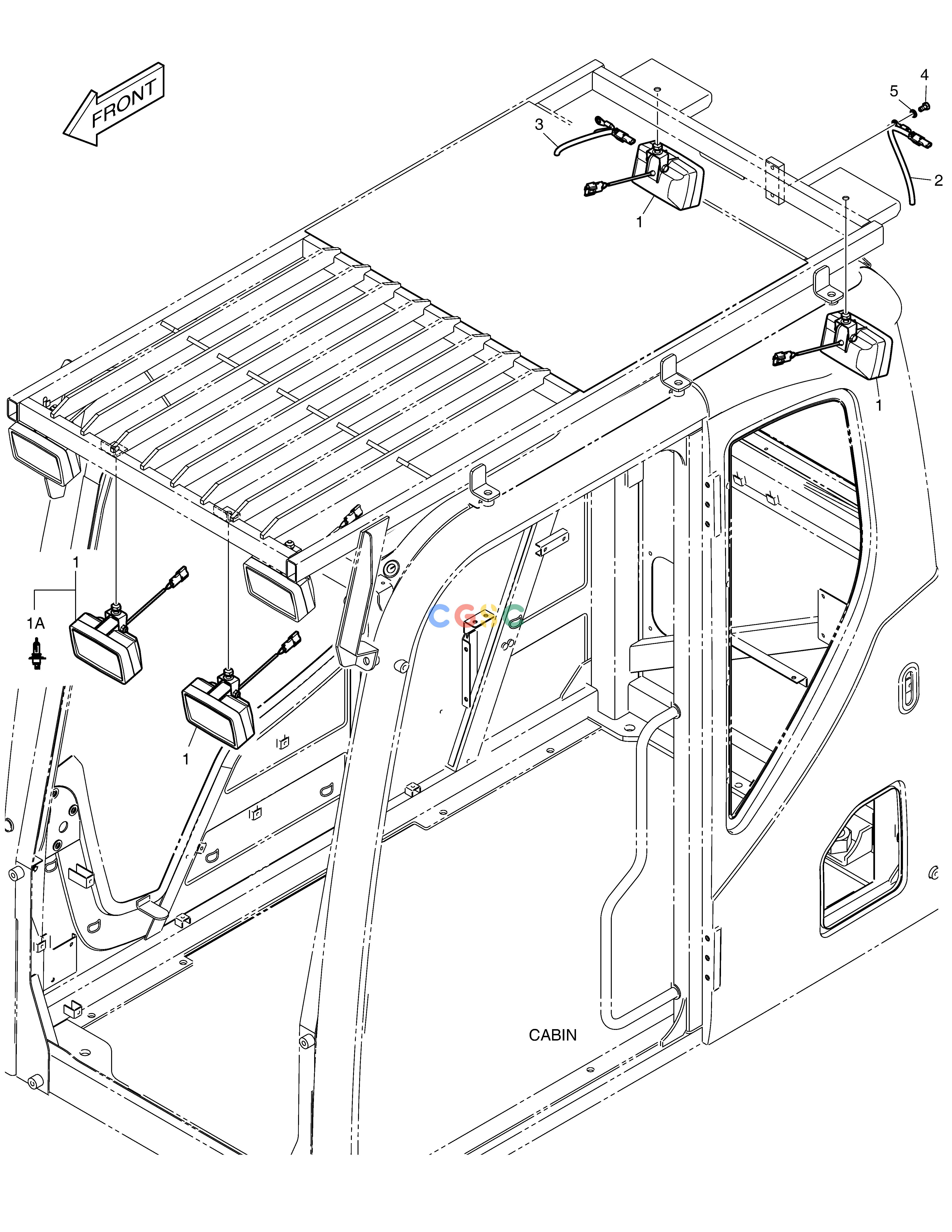 斗山零件查询WORKING LAMP(6-LAMP) - ROPS GUARD DX225LC (S/N 5433~) Doosan parts catalog online