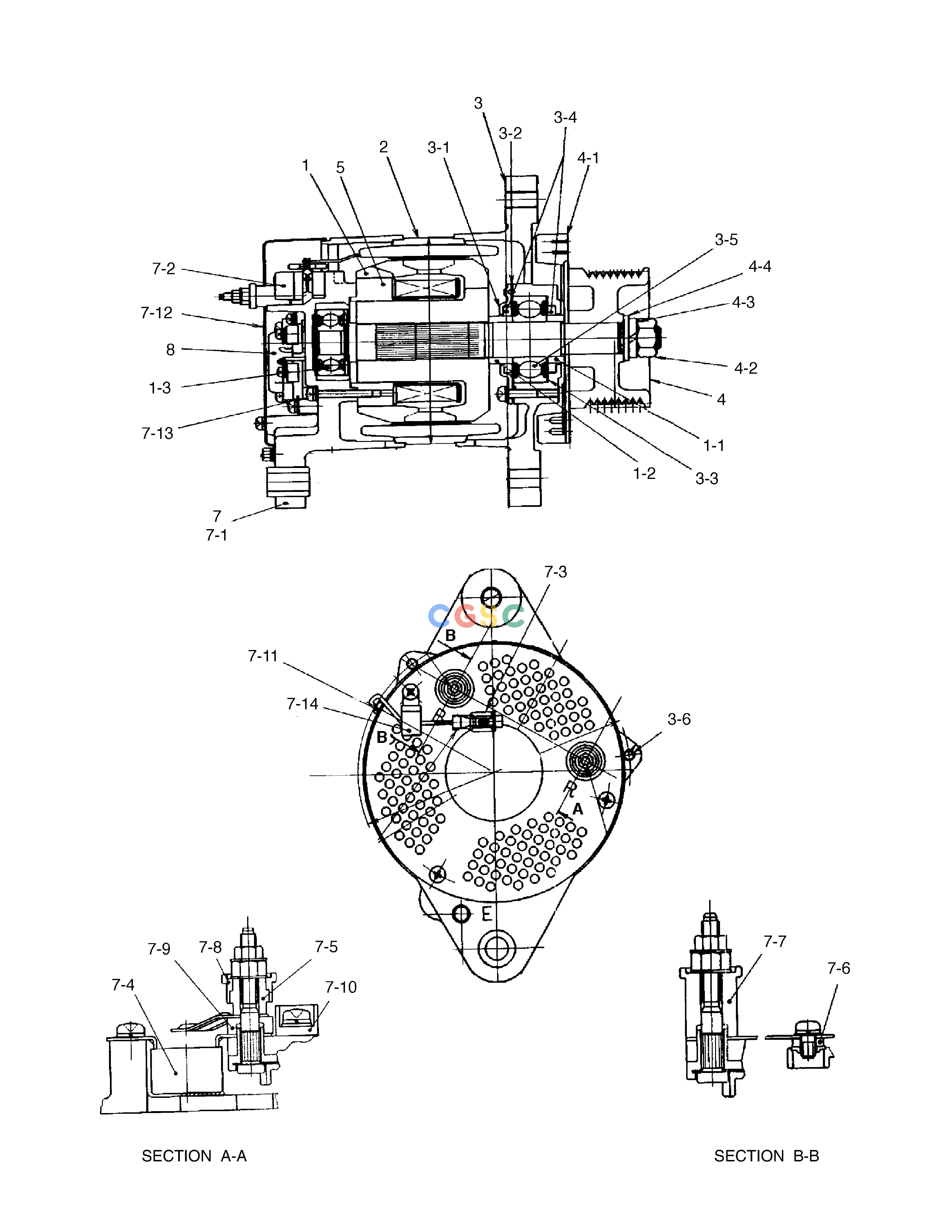 斗山零件查询ALTERNATOR DX225LC (S/N 5433~) Doosan parts catalog online