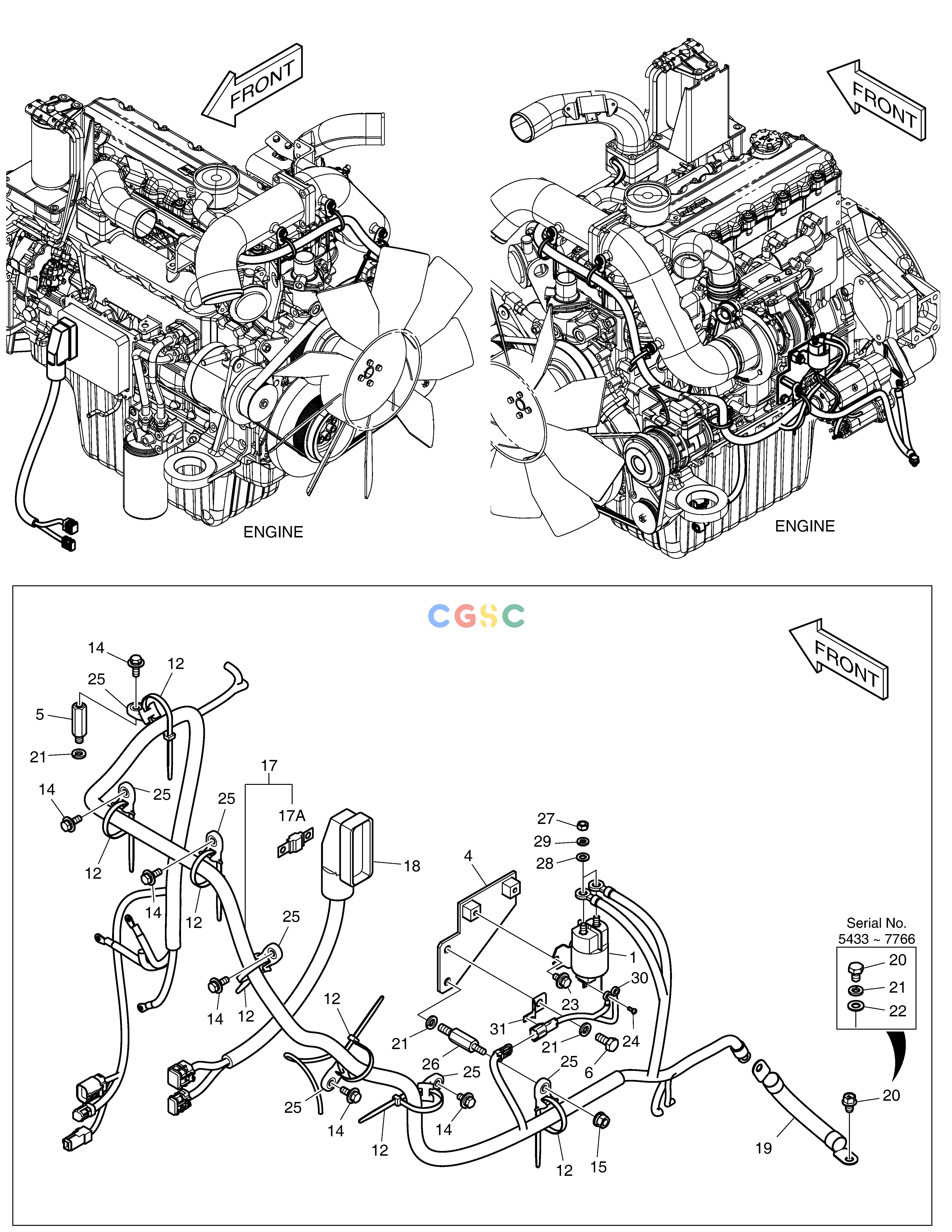 斗山零件查询ELECTRIC PARTS - ENGINE(ALTERNATOR - 50A) DX225LC (S/N 5433~) Doosan parts catalog online