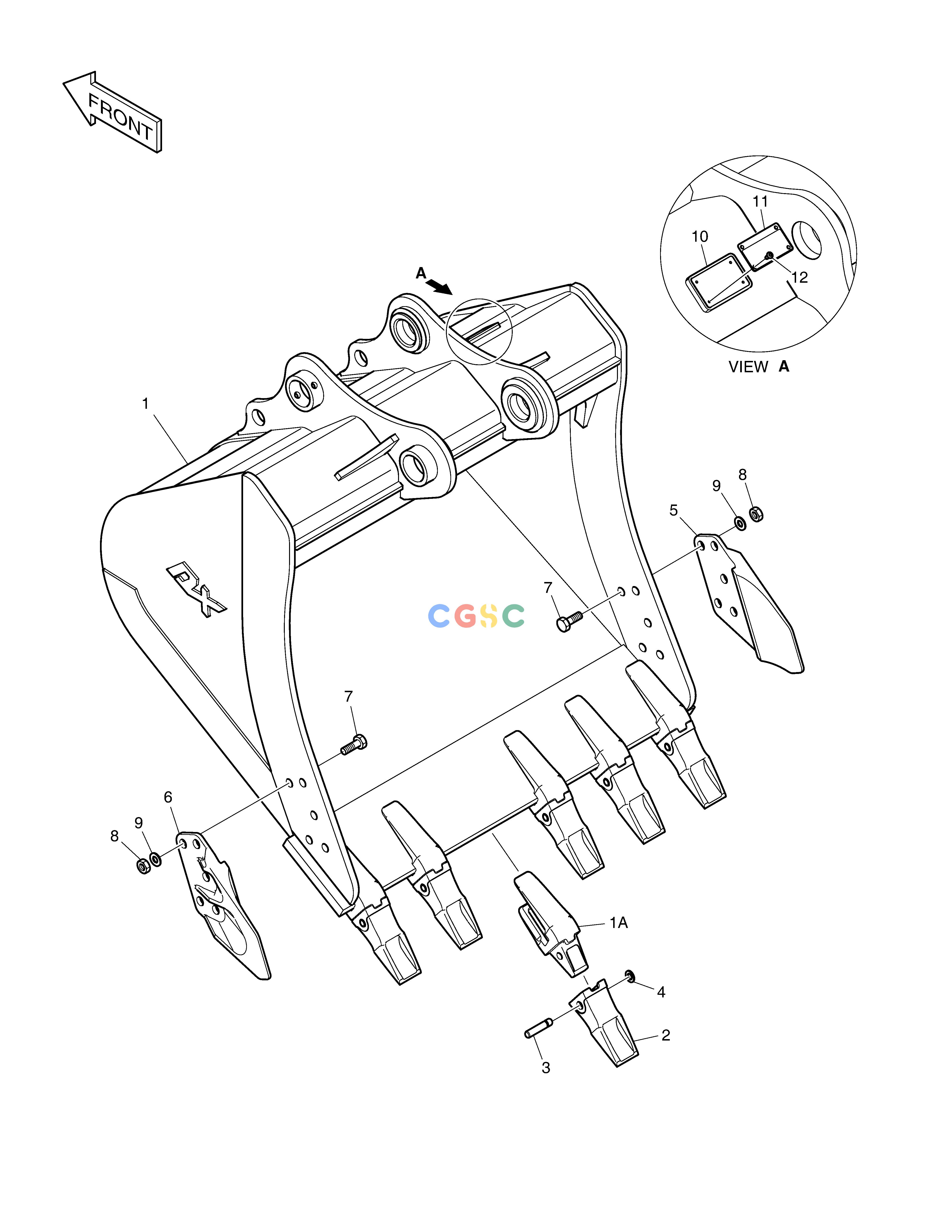 斗山零件查询BUCKET ASS'Y - 1.17m³(S.H TYPE) DX225LC (S/N 5433~) Doosan parts catalog online