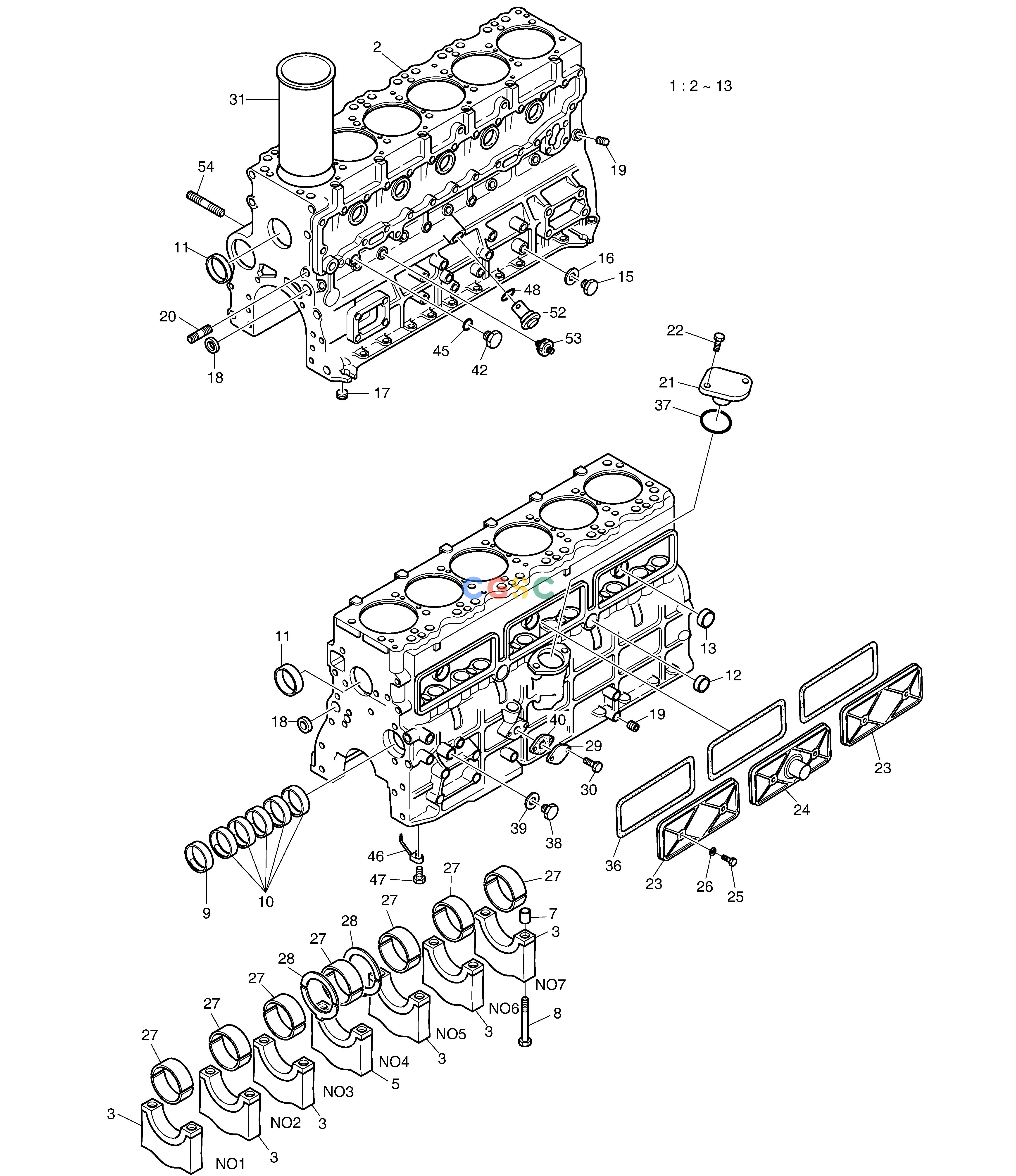 斗山零件查询CYLINDER BLOCK DX220A / DX225LCA Doosan parts catalog online