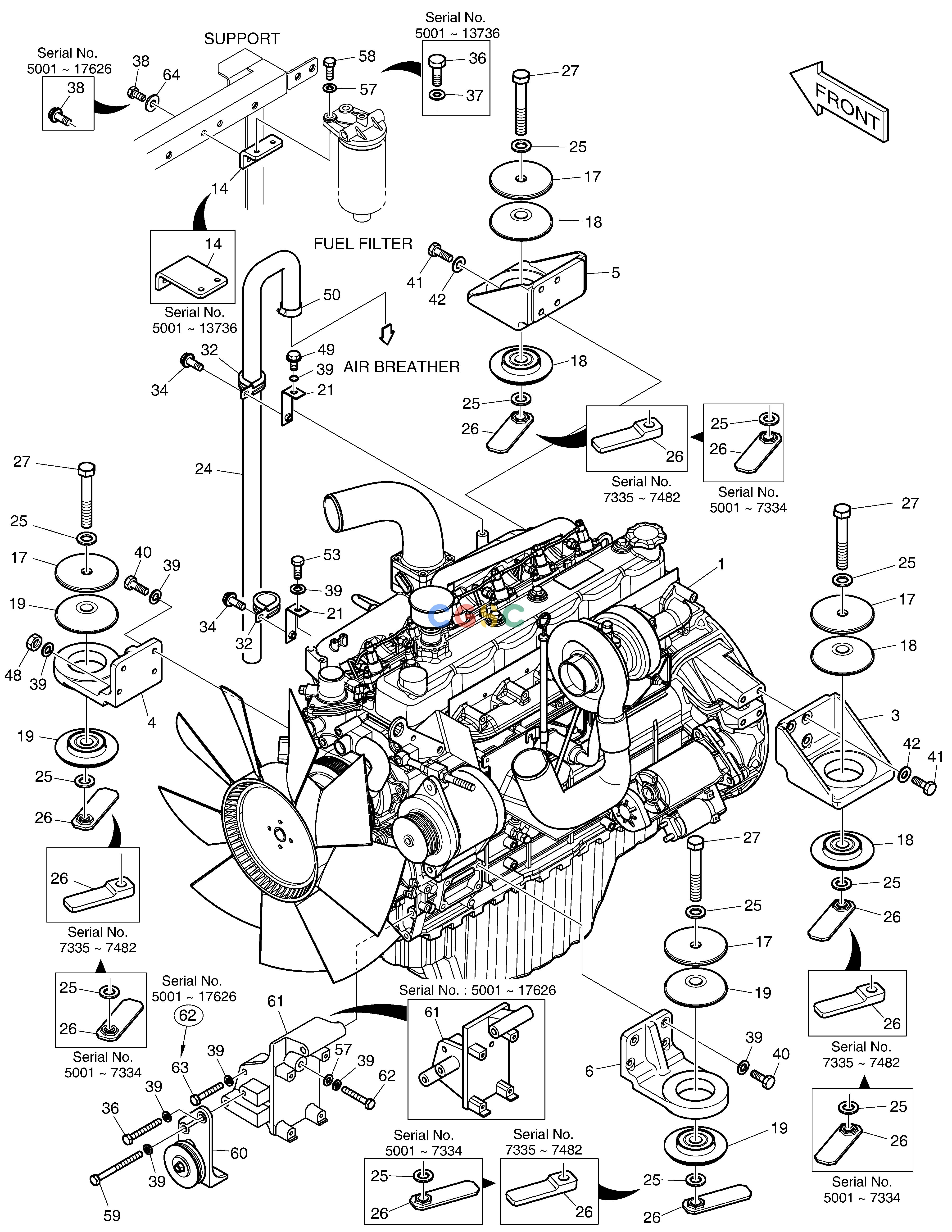 斗山零件查询ENGINE MOUNTING DX220A / DX225LCA Doosan parts catalog online