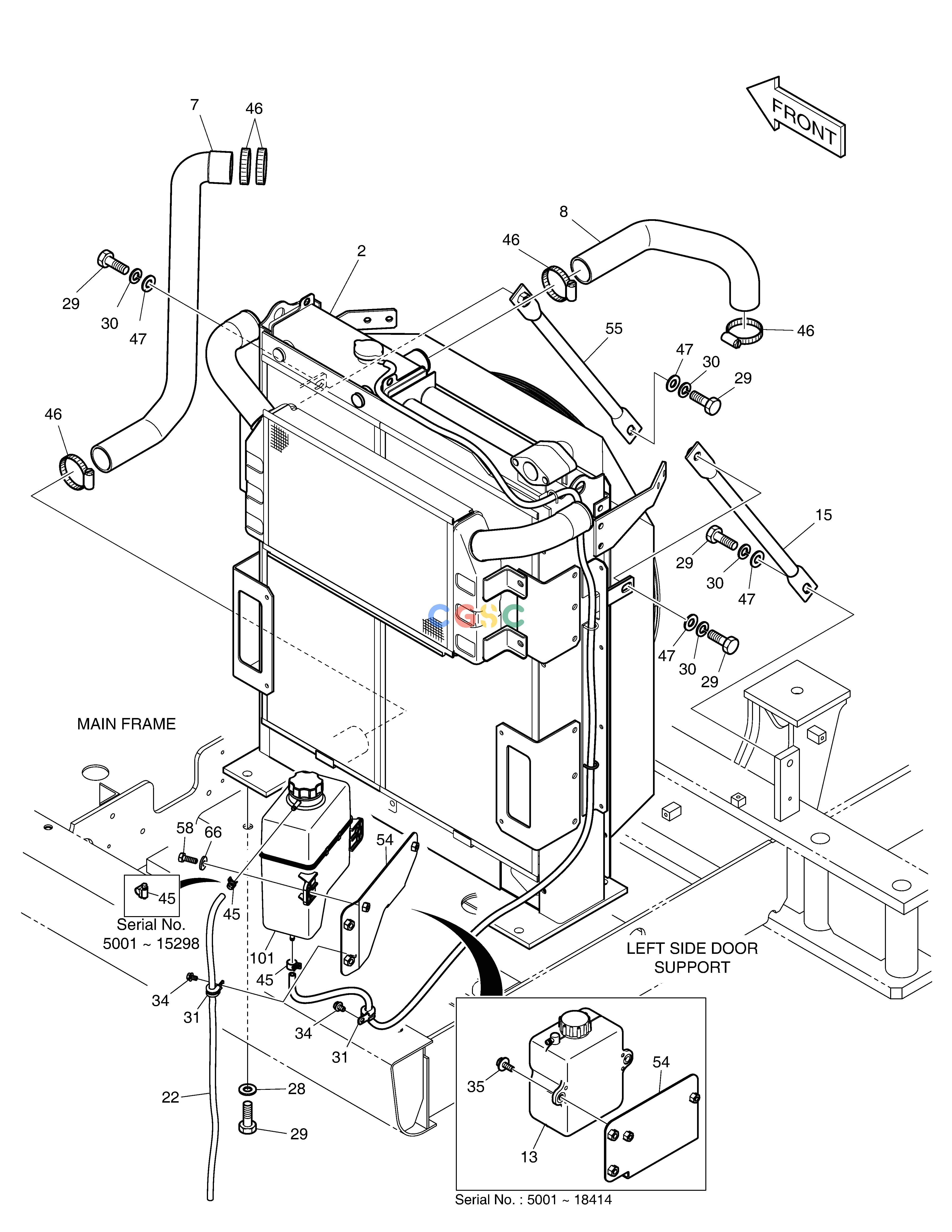 斗山零件查询RADIATOR MOUNTING DX220A / DX225LCA Doosan parts catalog online