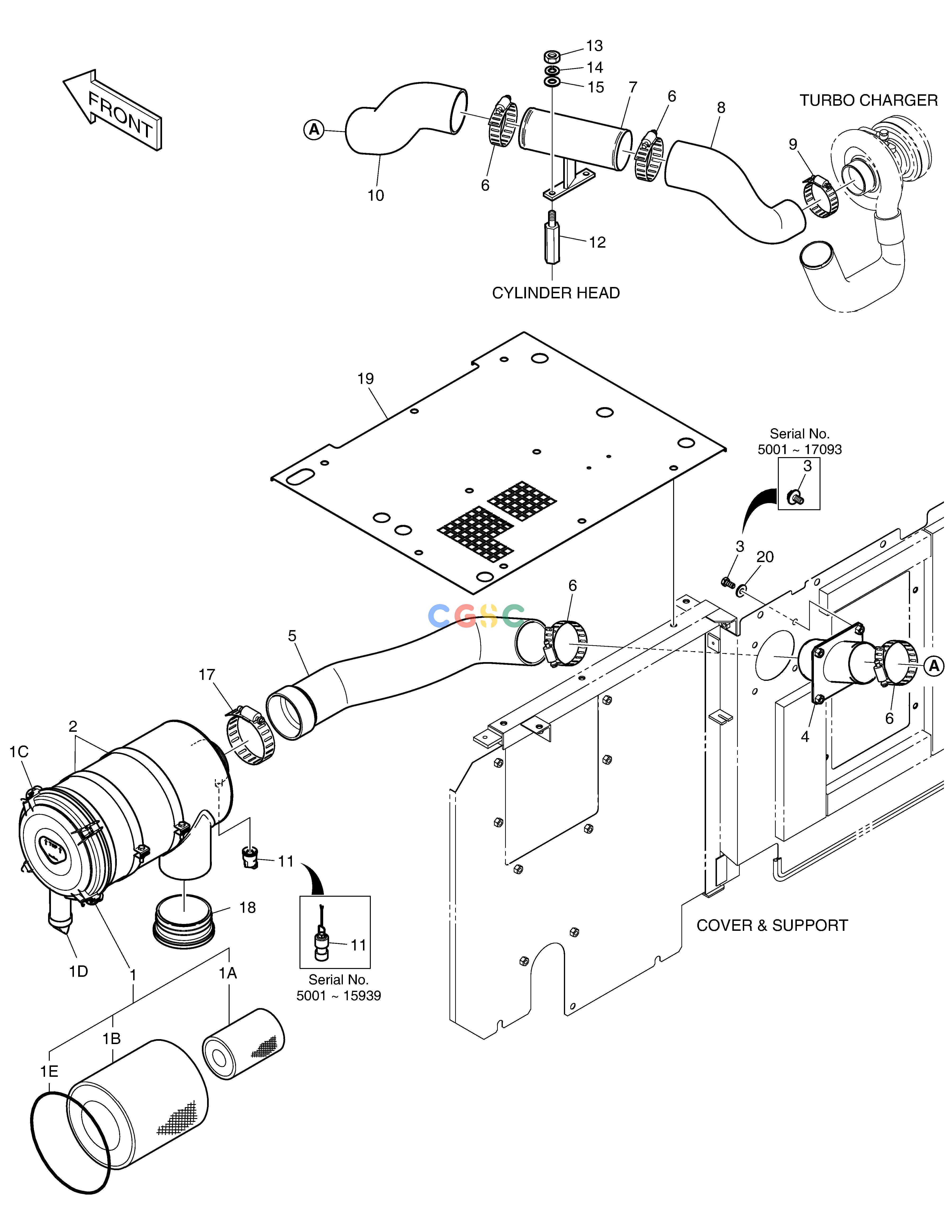 斗山零件查询AIR CLEANER DX220A / DX225LCA Doosan parts catalog online
