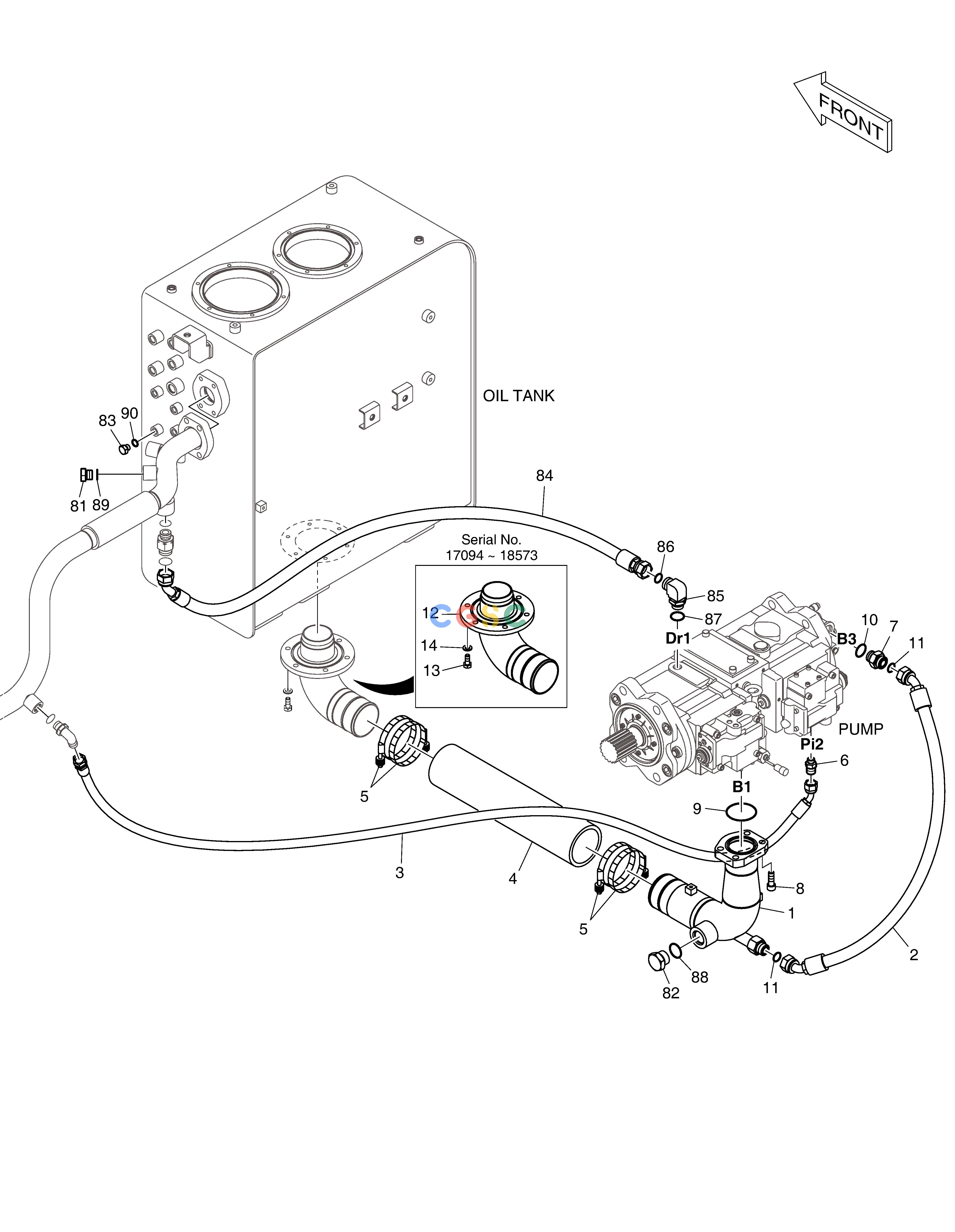 斗山零件查询OIL COOLER PIPING(1) DX220A / DX225LCA Doosan parts catalog online