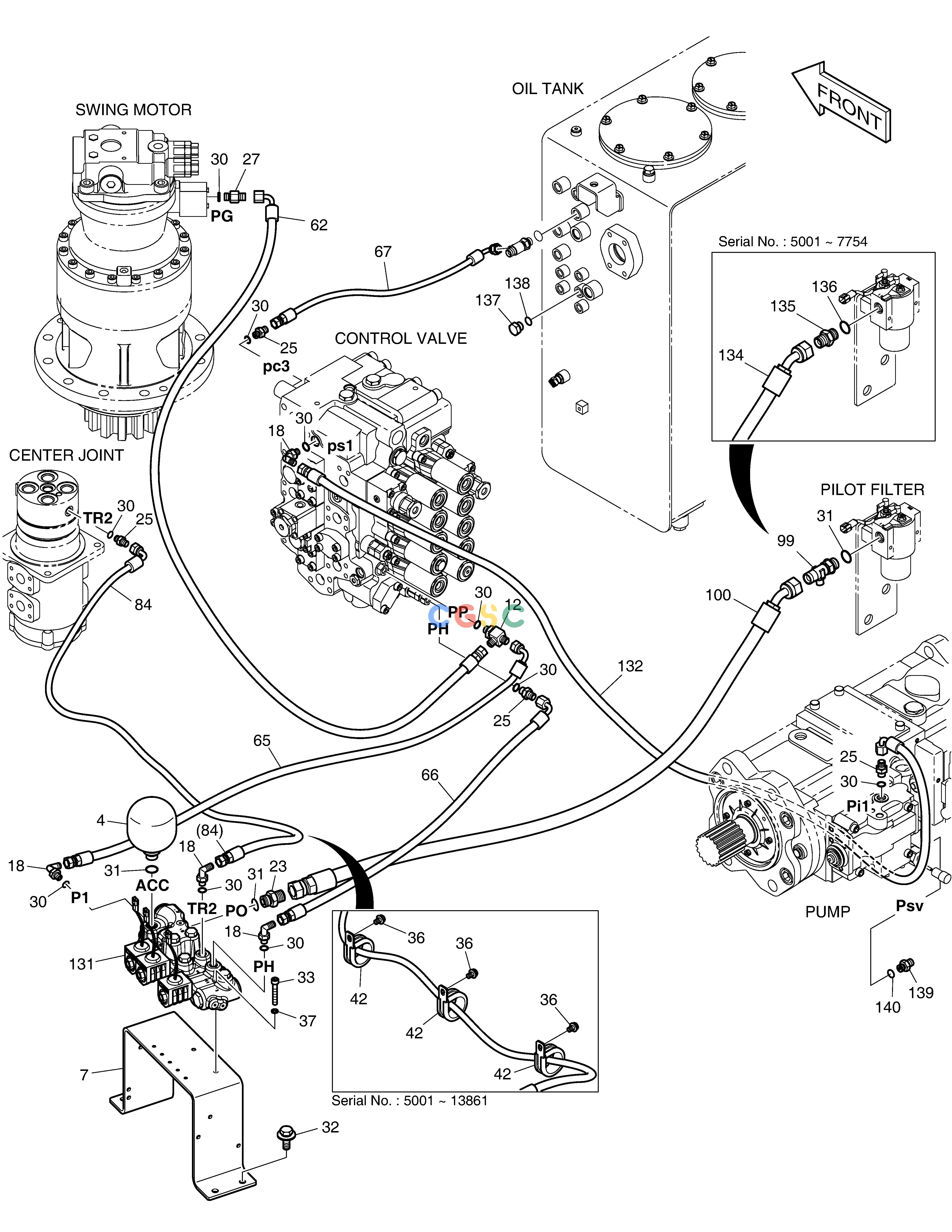 斗山零件查询PILOT PIPING(2) DX220A / DX225LCA Doosan parts catalog online