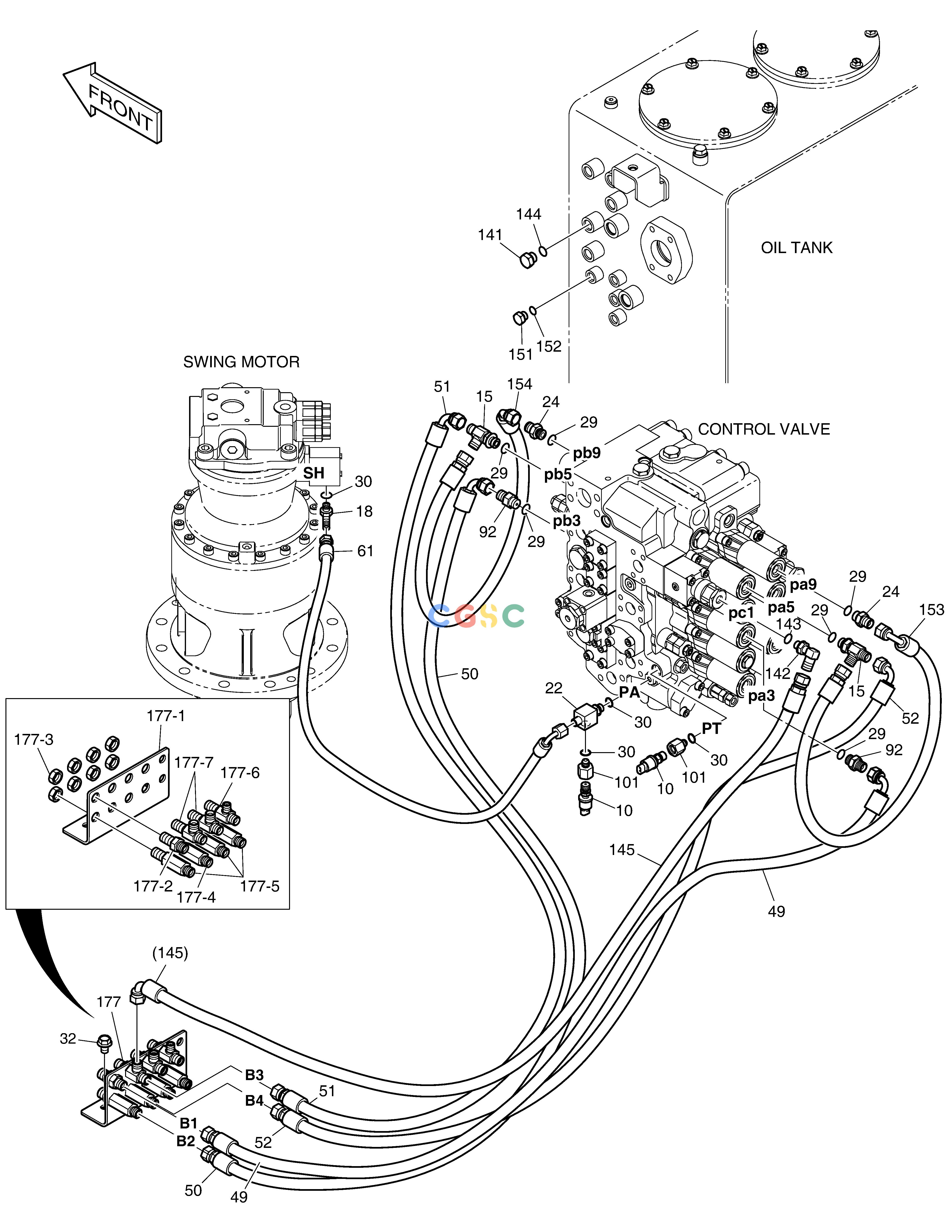 斗山零件查询PILOT PIPING(3) DX220A / DX225LCA Doosan parts catalog online