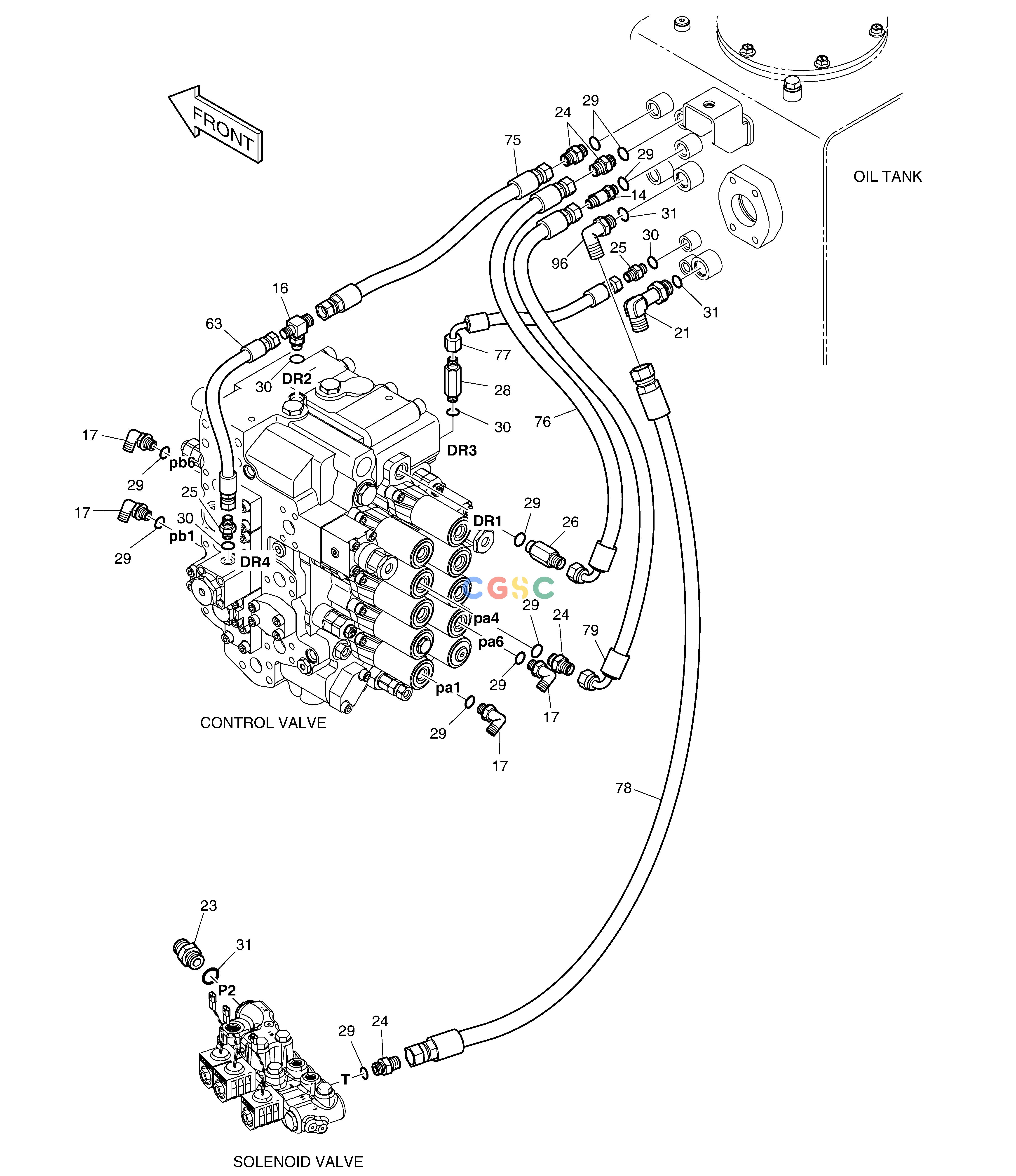 斗山零件查询PILOT PIPING(5) DX220A / DX225LCA Doosan parts catalog online