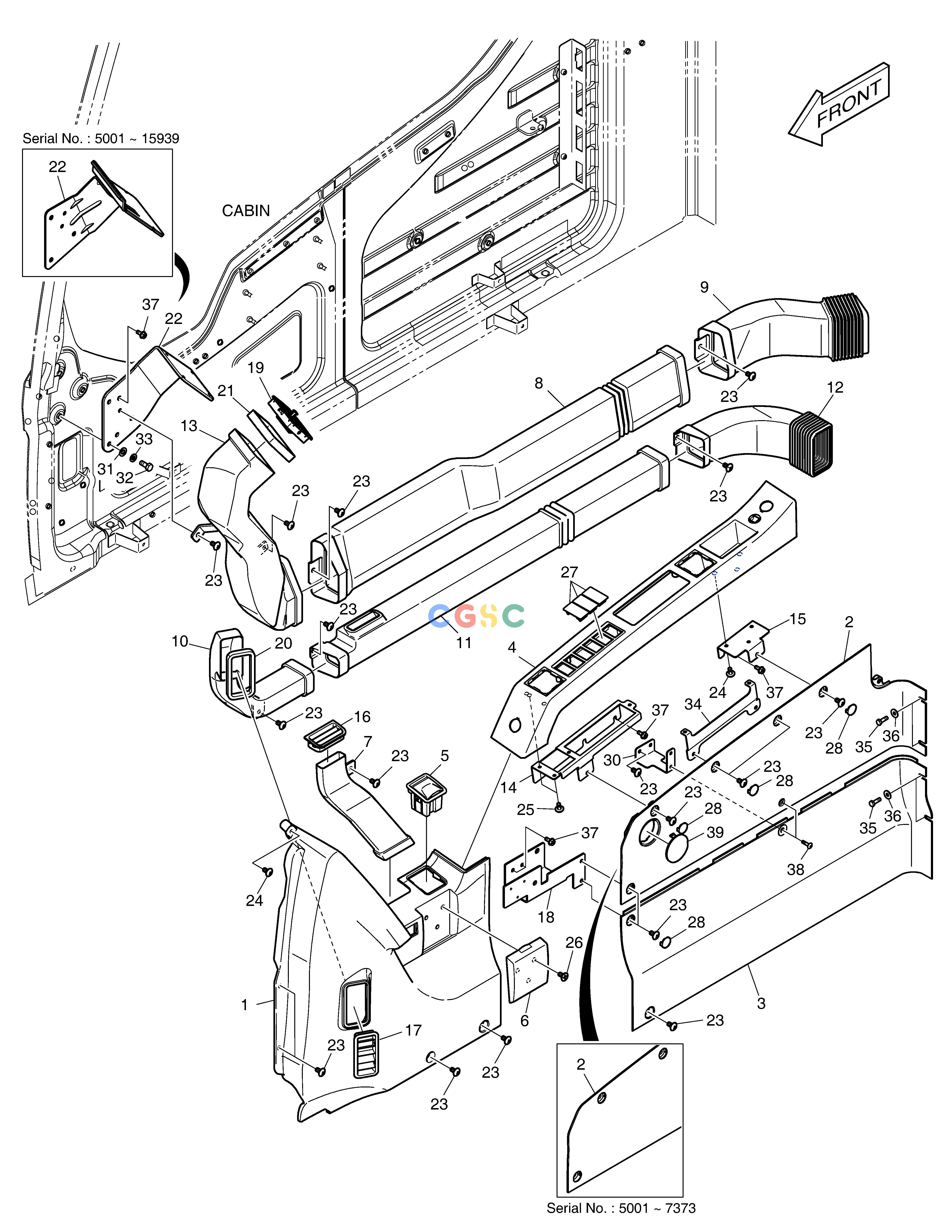 斗山零件查询DUCT COVER DX220A / DX225LCA Doosan parts catalog online