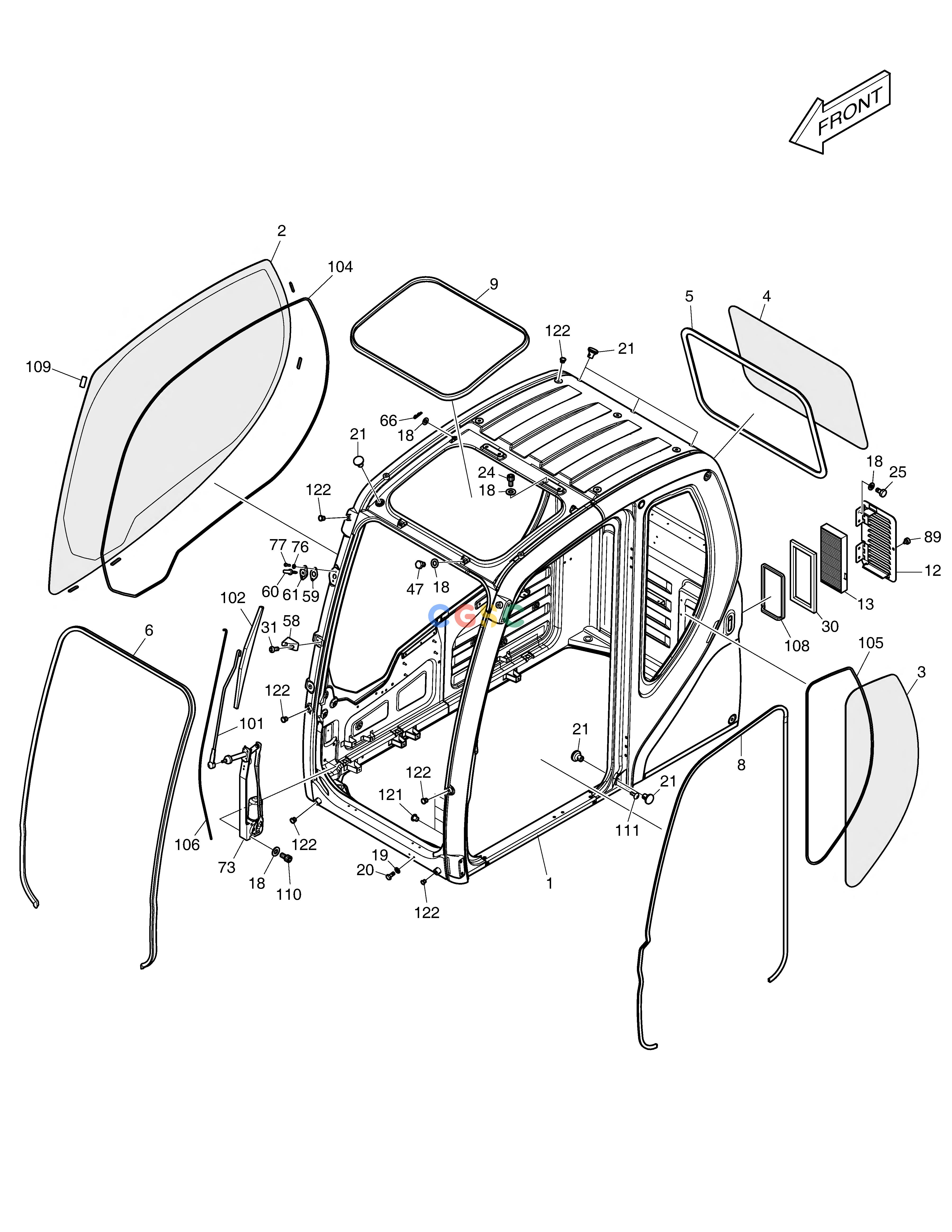 斗山零件查询CABIN(1) DX220A / DX225LCA Doosan parts catalog online