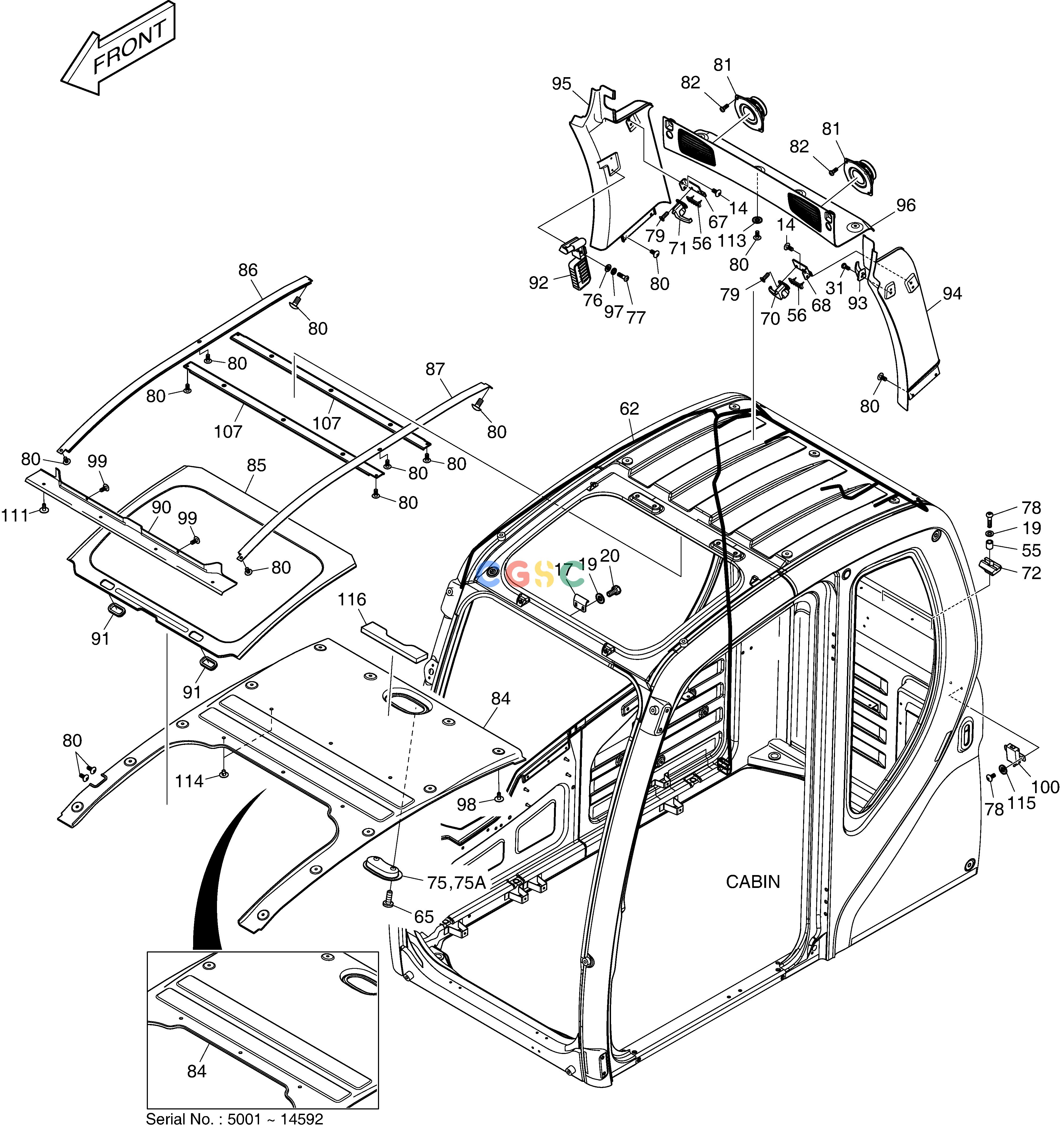 斗山零件查询CABIN(3) DX220A / DX225LCA Doosan parts catalog online