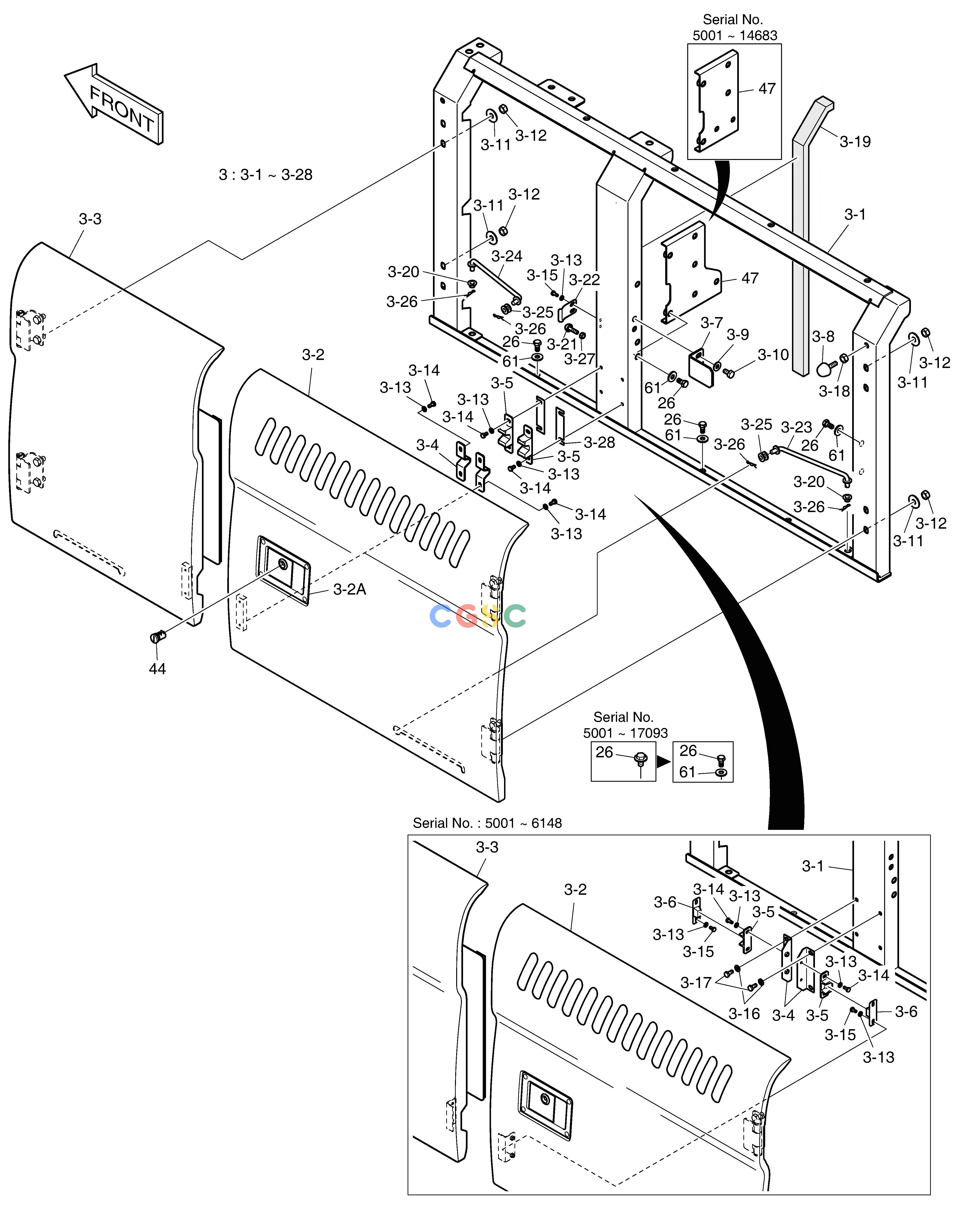 斗山零件查询SIDE DOOR - L.H DX220A / DX225LCA Doosan parts catalog online