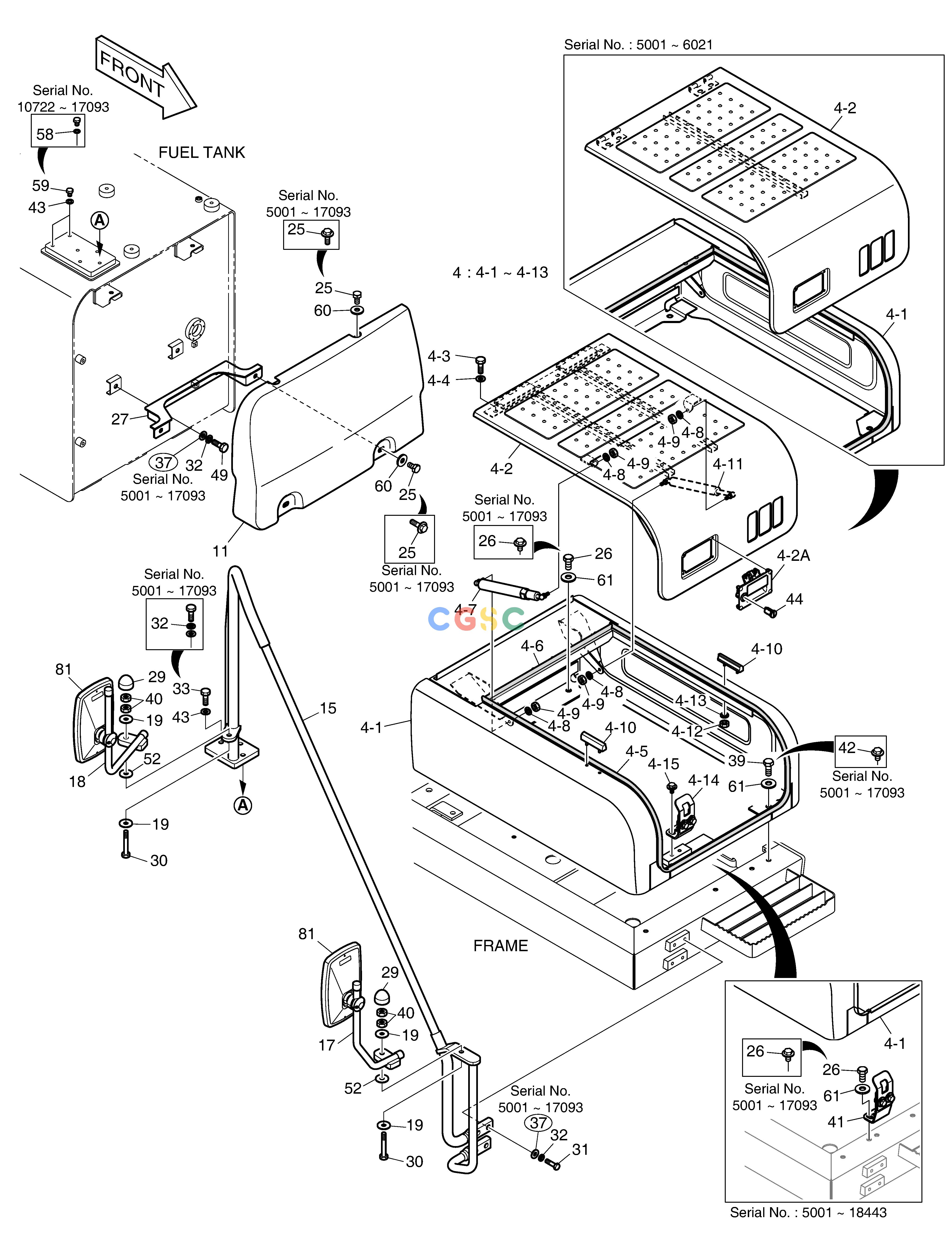 斗山零件查询BATTERY COVER DX220A / DX225LCA Doosan parts catalog online
