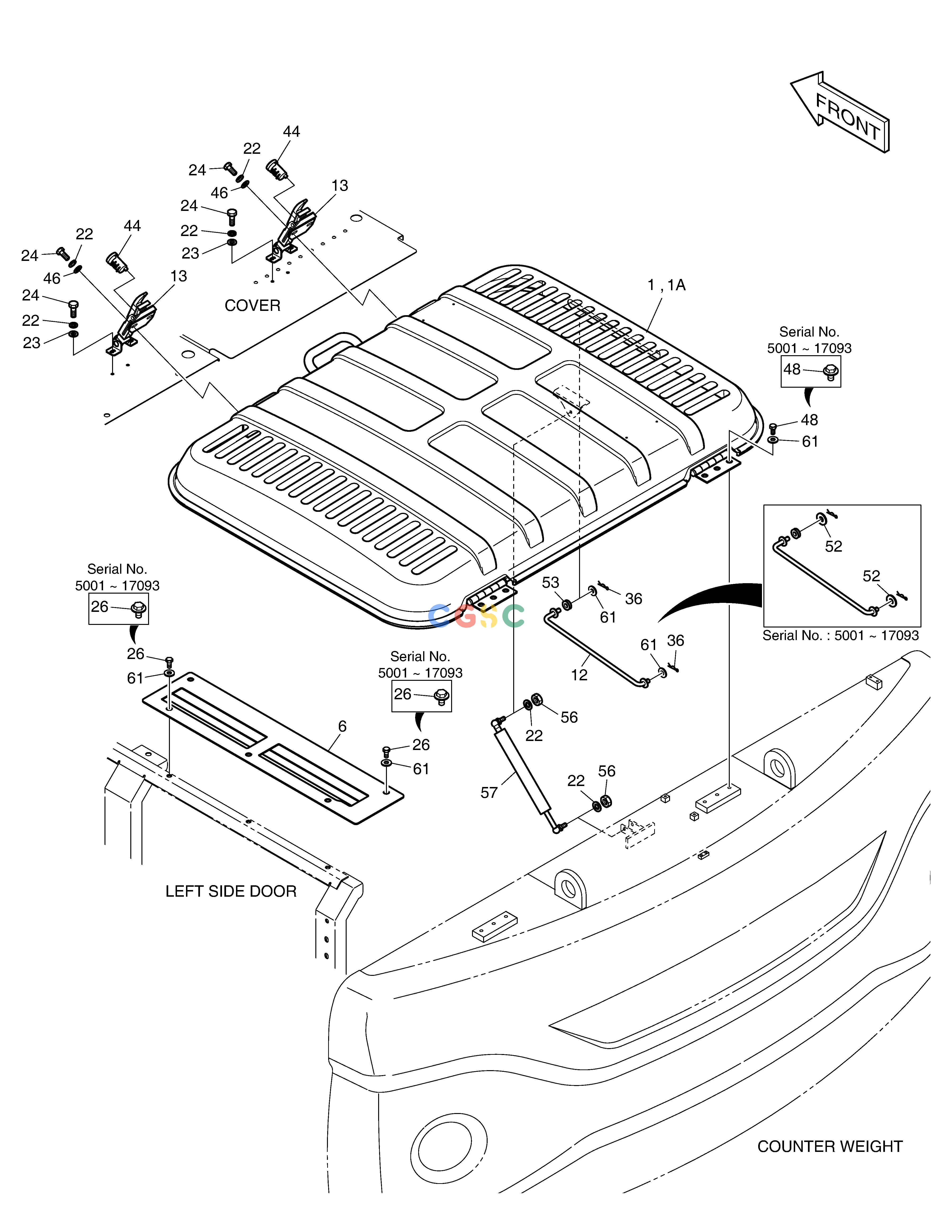 斗山零件查询ENGINE COVER DX220A / DX225LCA Doosan parts catalog online