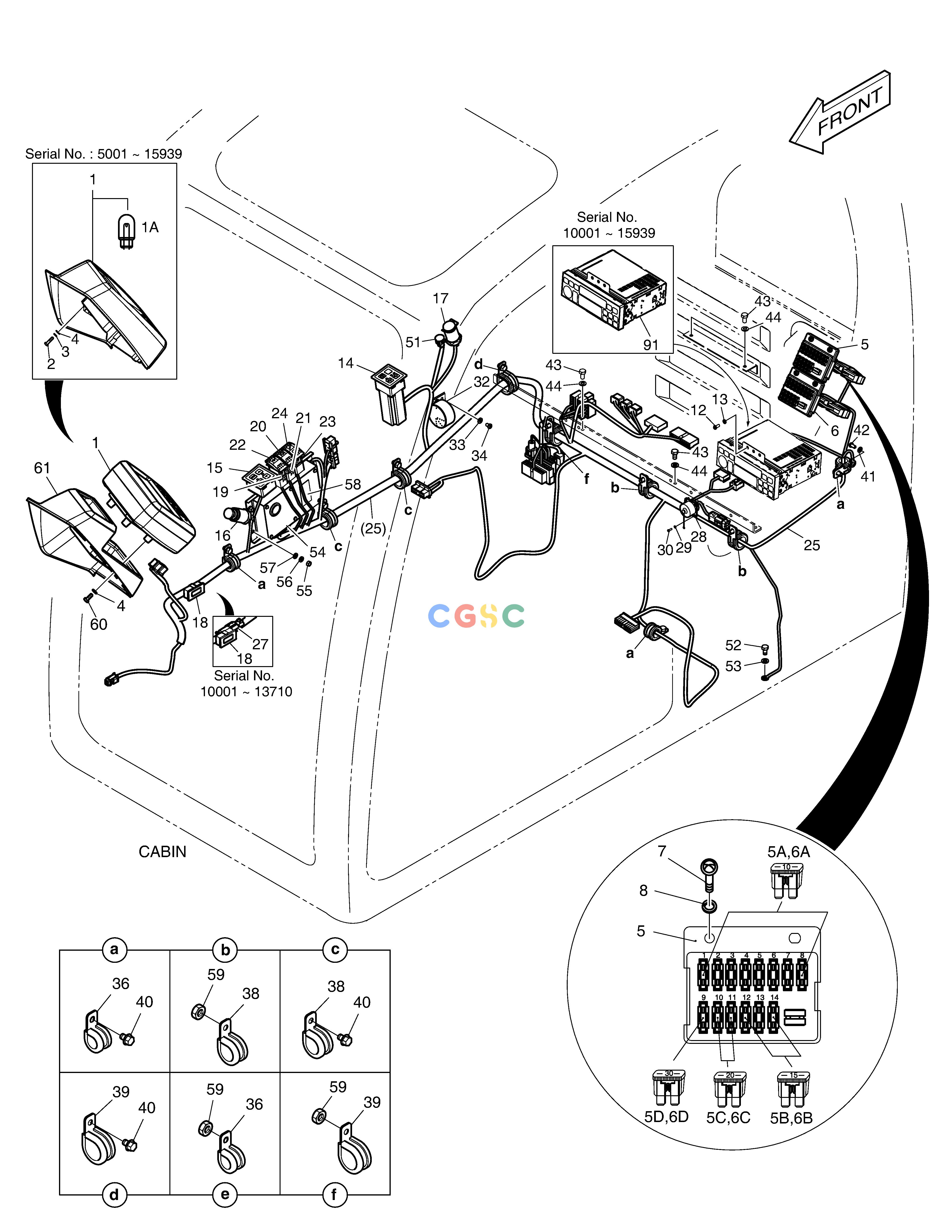 斗山零件查询ELECTRIC PARTS - CABIN DX220A / DX225LCA Doosan parts catalog online