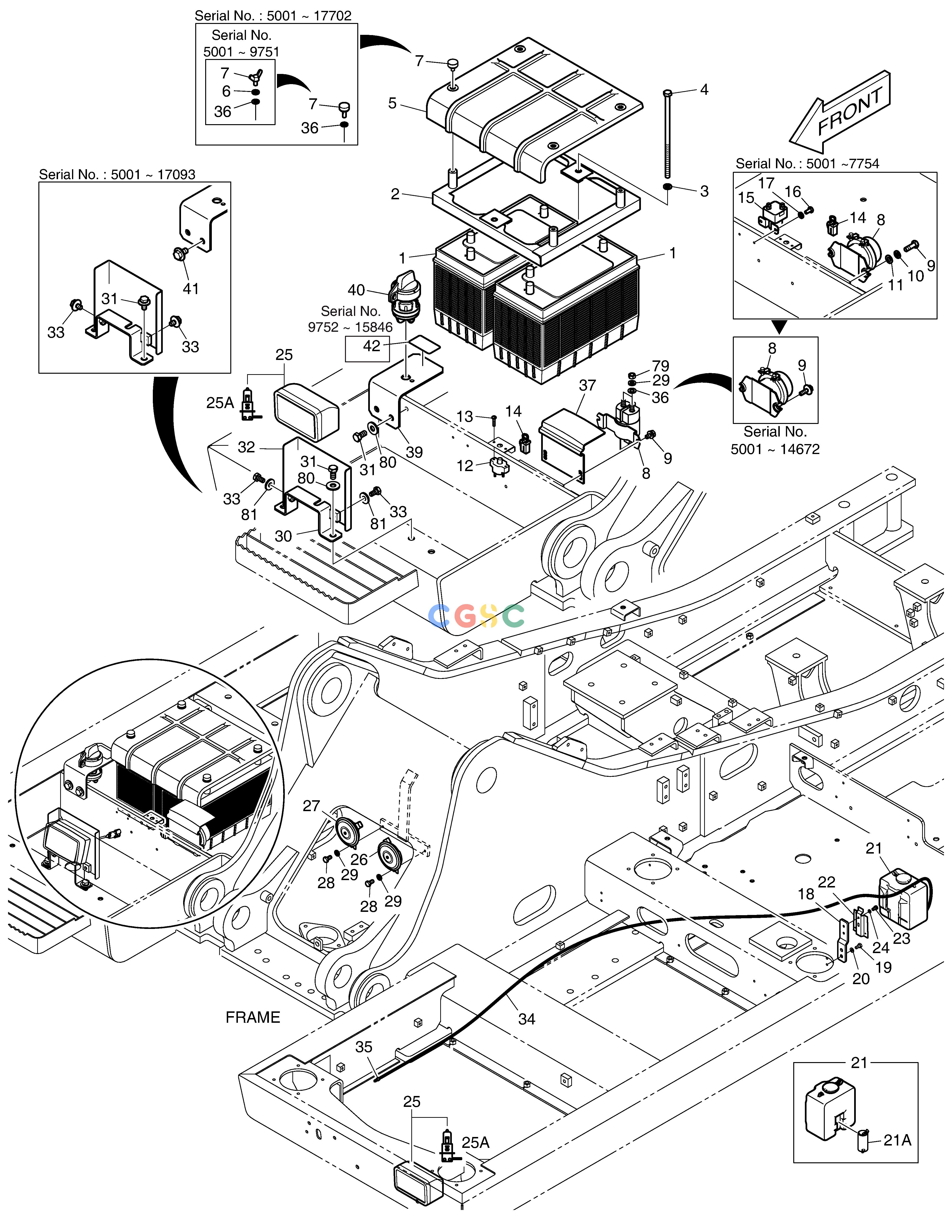 斗山零件查询ELECTRIC PARTS - RELATED DX220A / DX225LCA Doosan parts catalog online