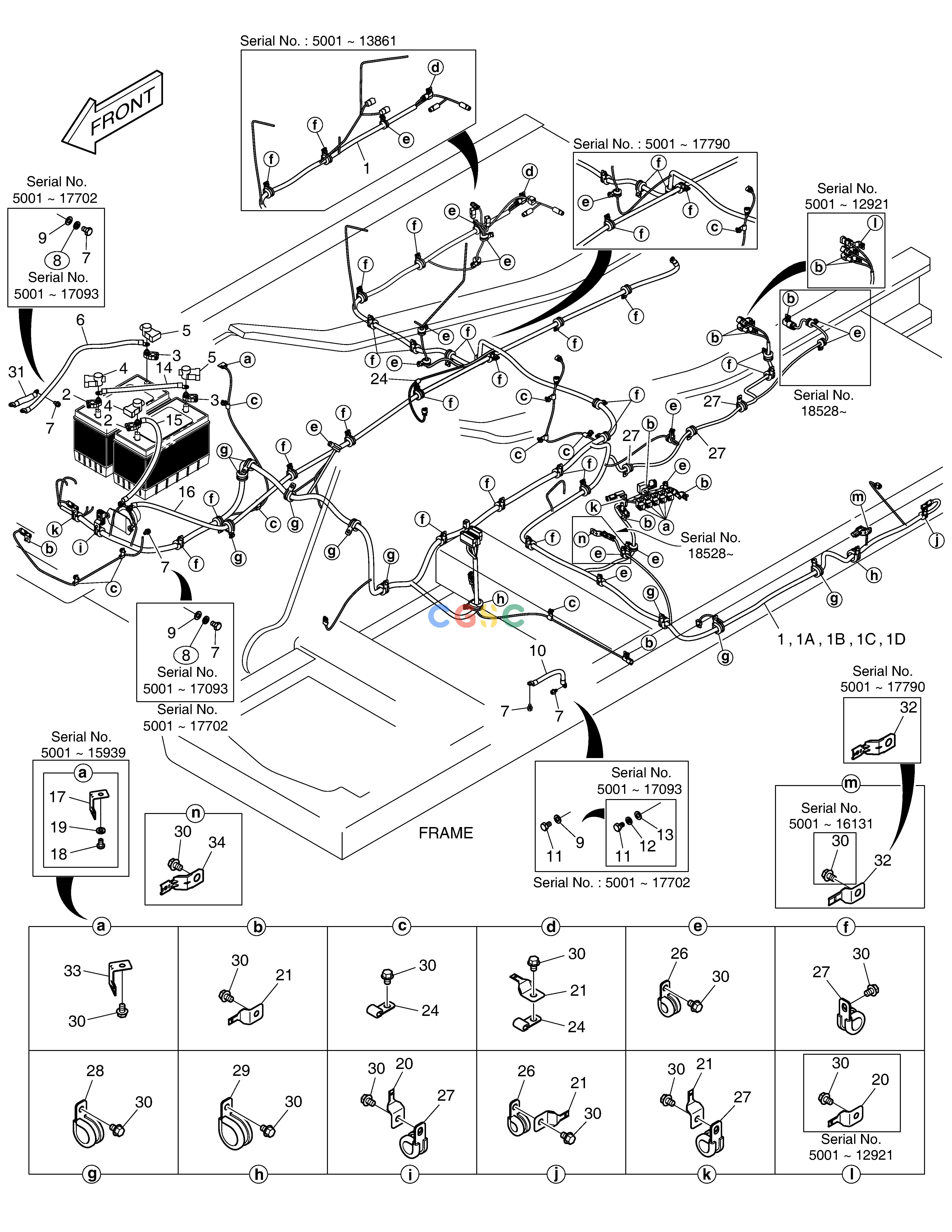 斗山零件查询ELECTRIC WIRING DX220A / DX225LCA Doosan parts catalog online