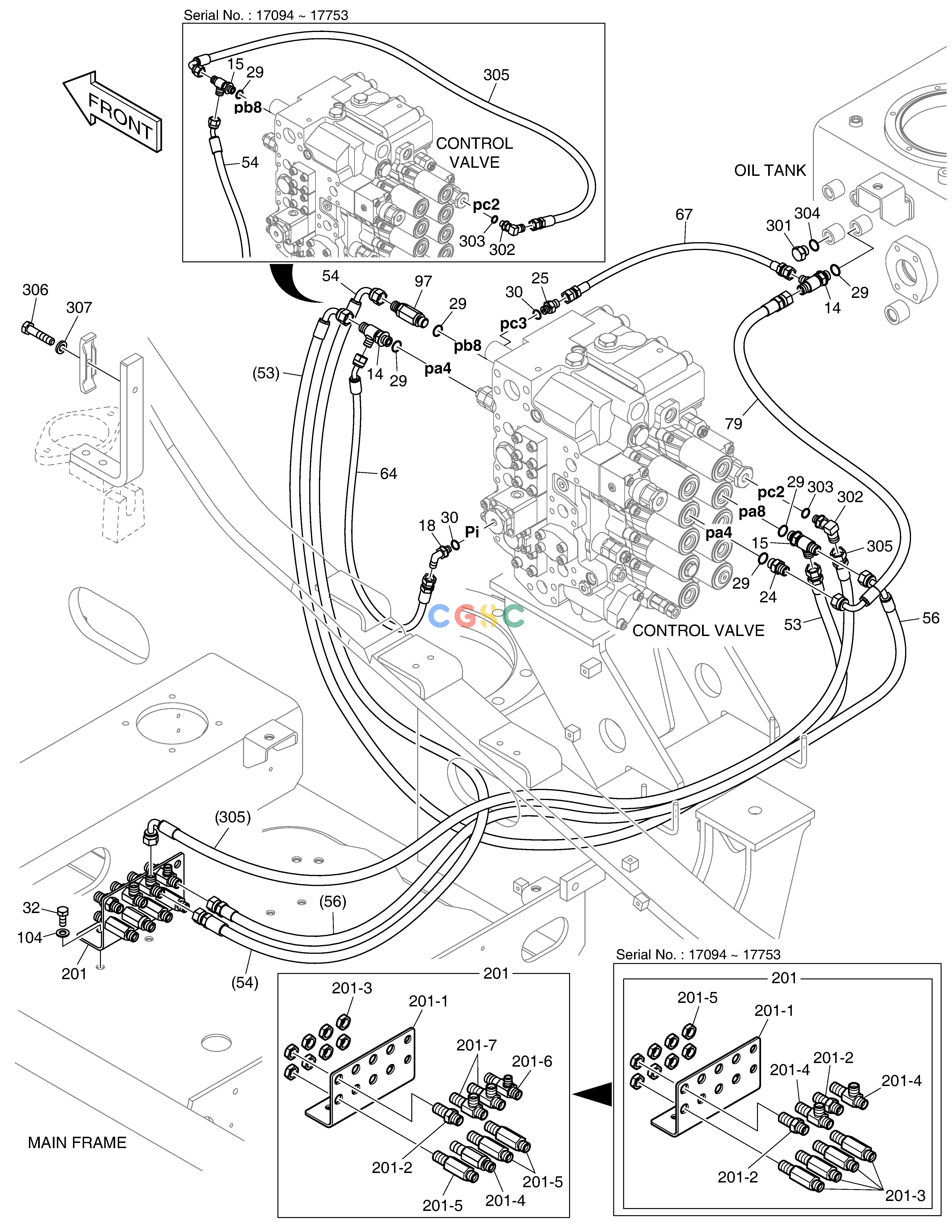 斗山零件查询PILOT PIPING(2) - BOOM DX220A / DX225LCA Doosan parts catalog online