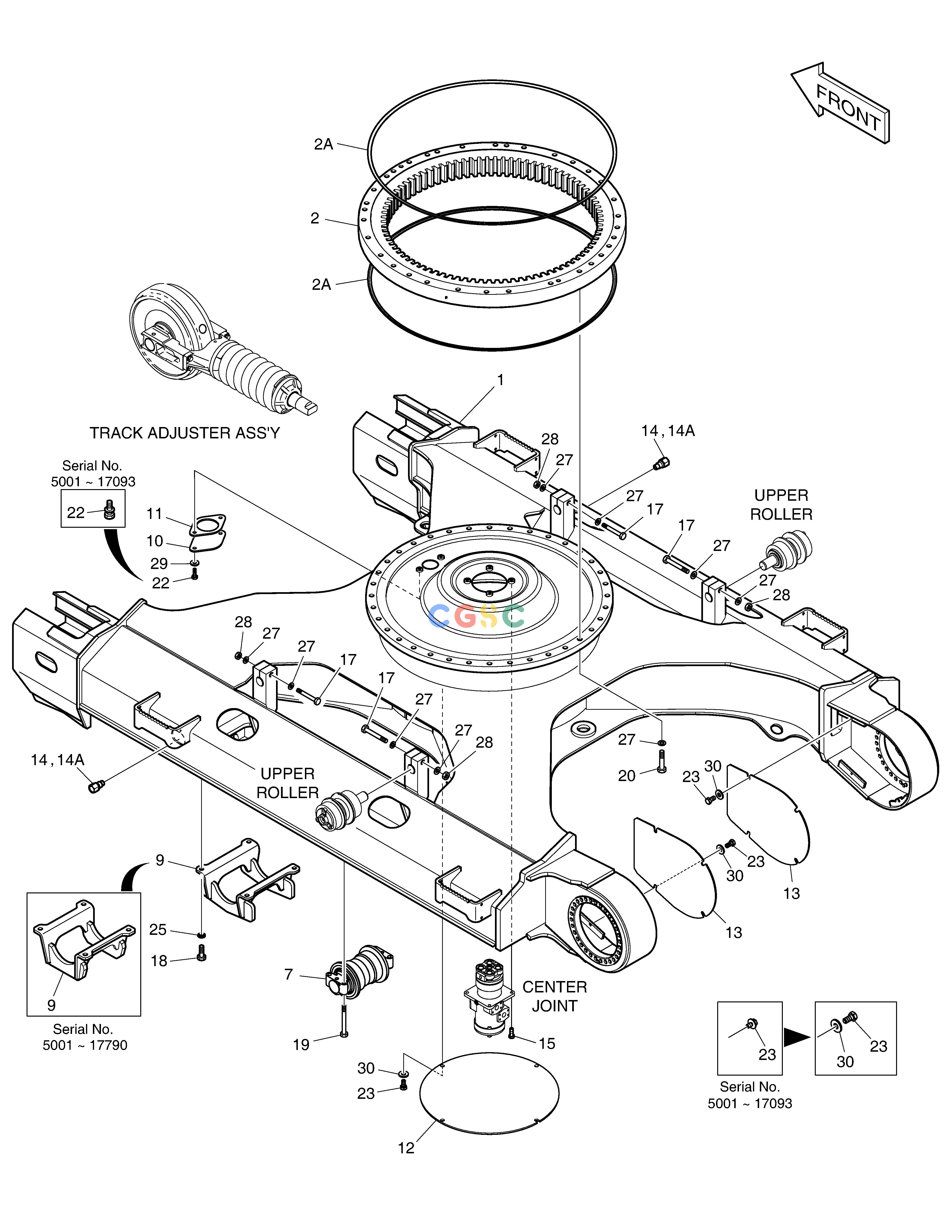 斗山零件查询TRACK FRAME-STD(DX220A) DX220A / DX225LCA Doosan parts catalog online