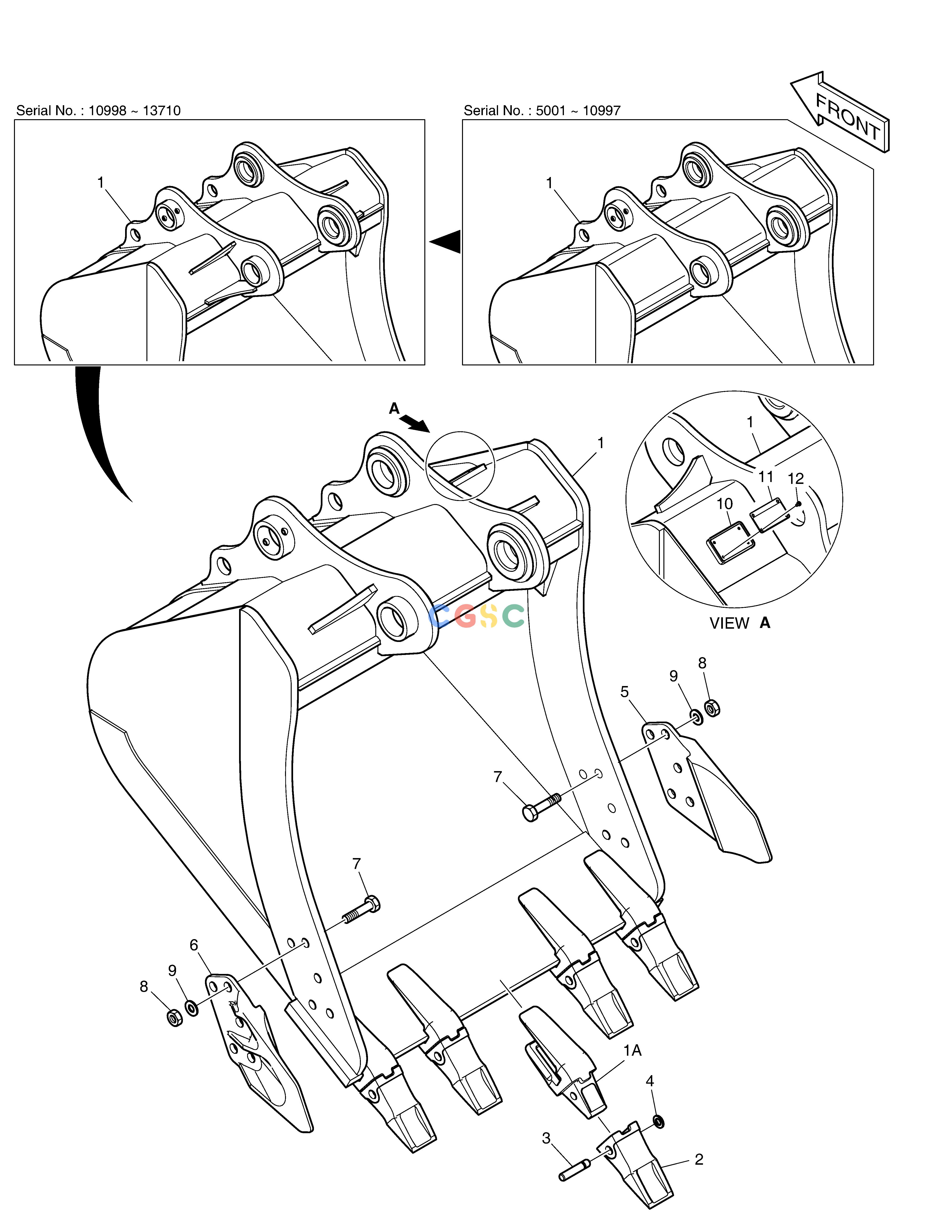斗山零件查询BUCKET ASS'Y - 0.92m³ DX220A / DX225LCA Doosan parts catalog online