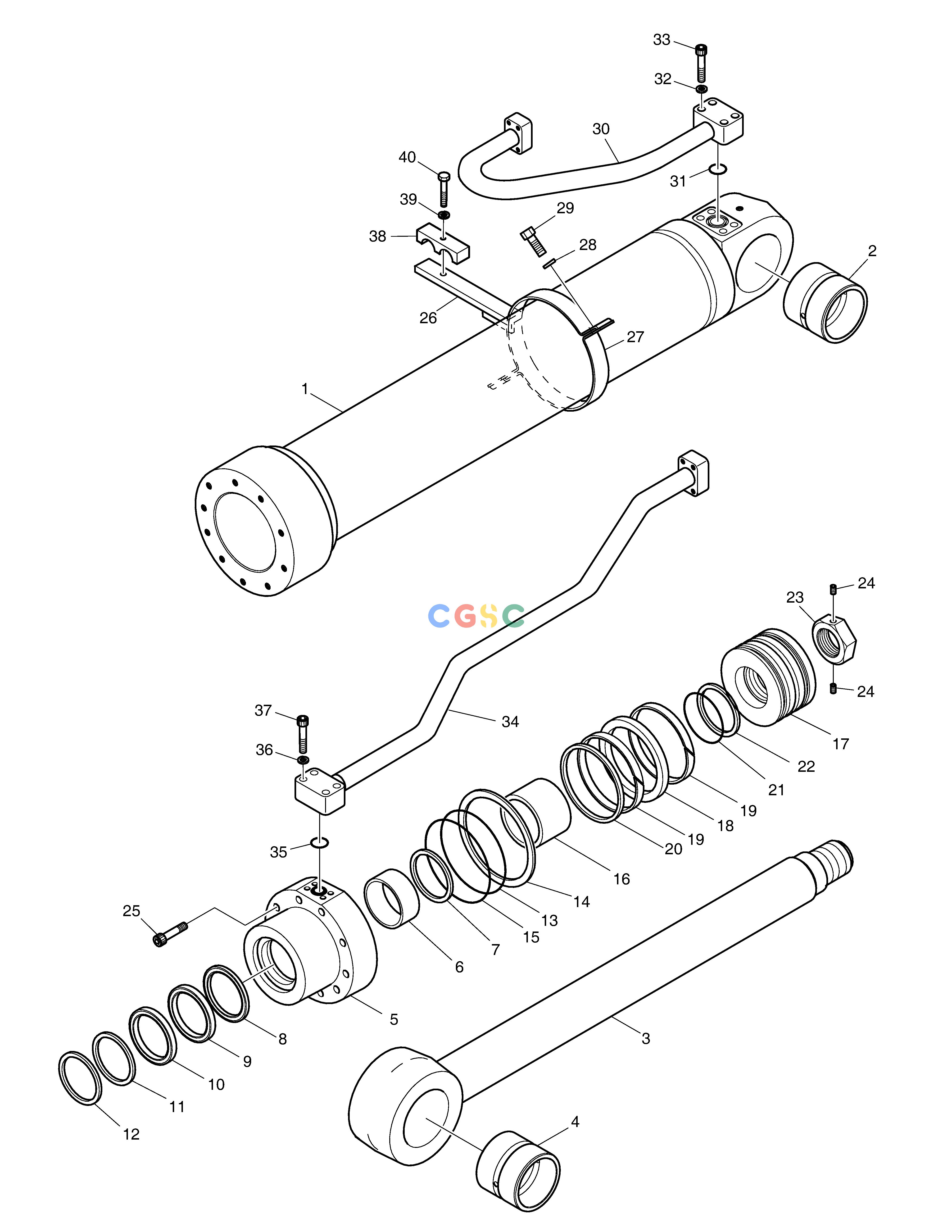 斗山零件查询BOOM CYLINDER - R.H. DX220A / DX225LCA Doosan parts catalog online