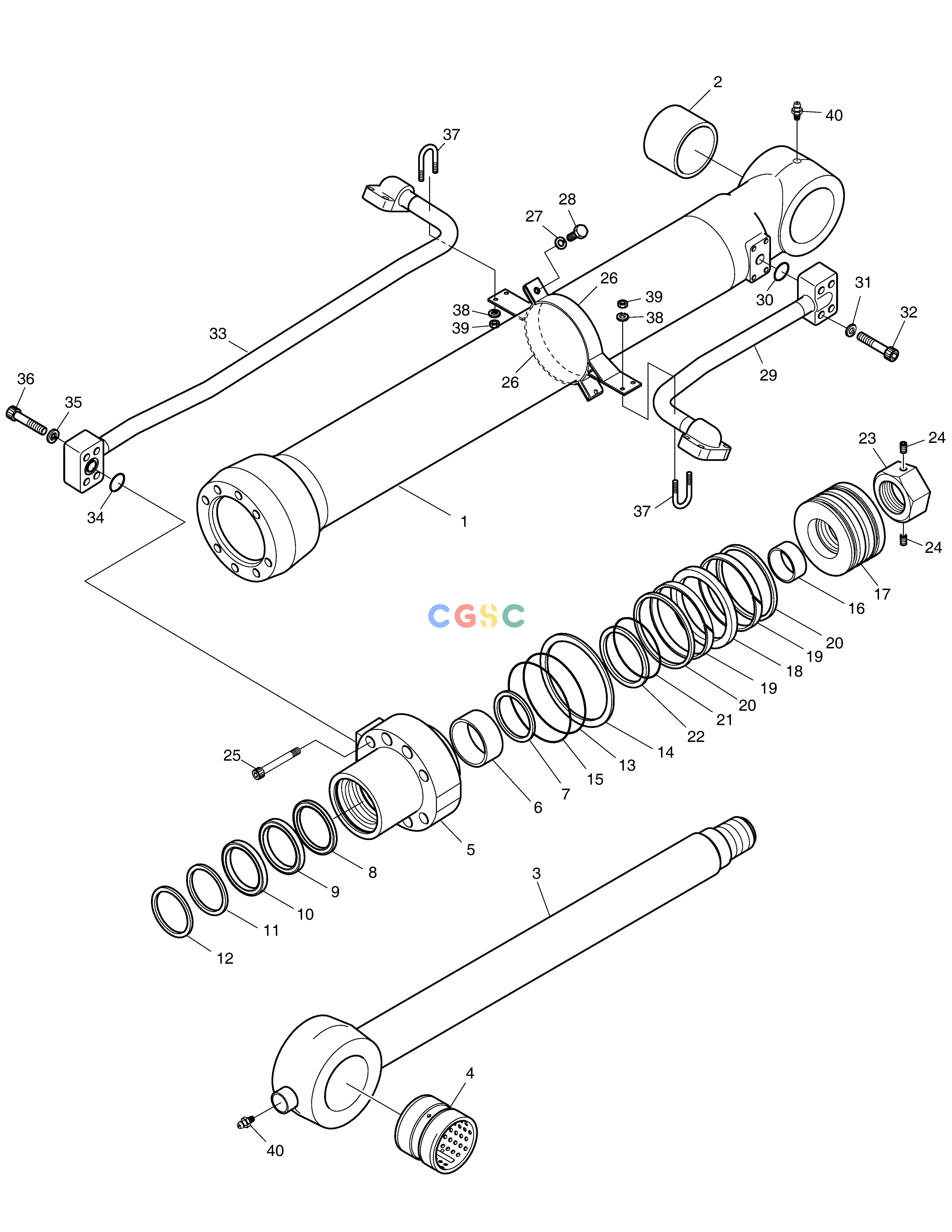 斗山零件查询BUCKET CYLINDER - ARM 6.2m DX220A / DX225LCA Doosan parts catalog online