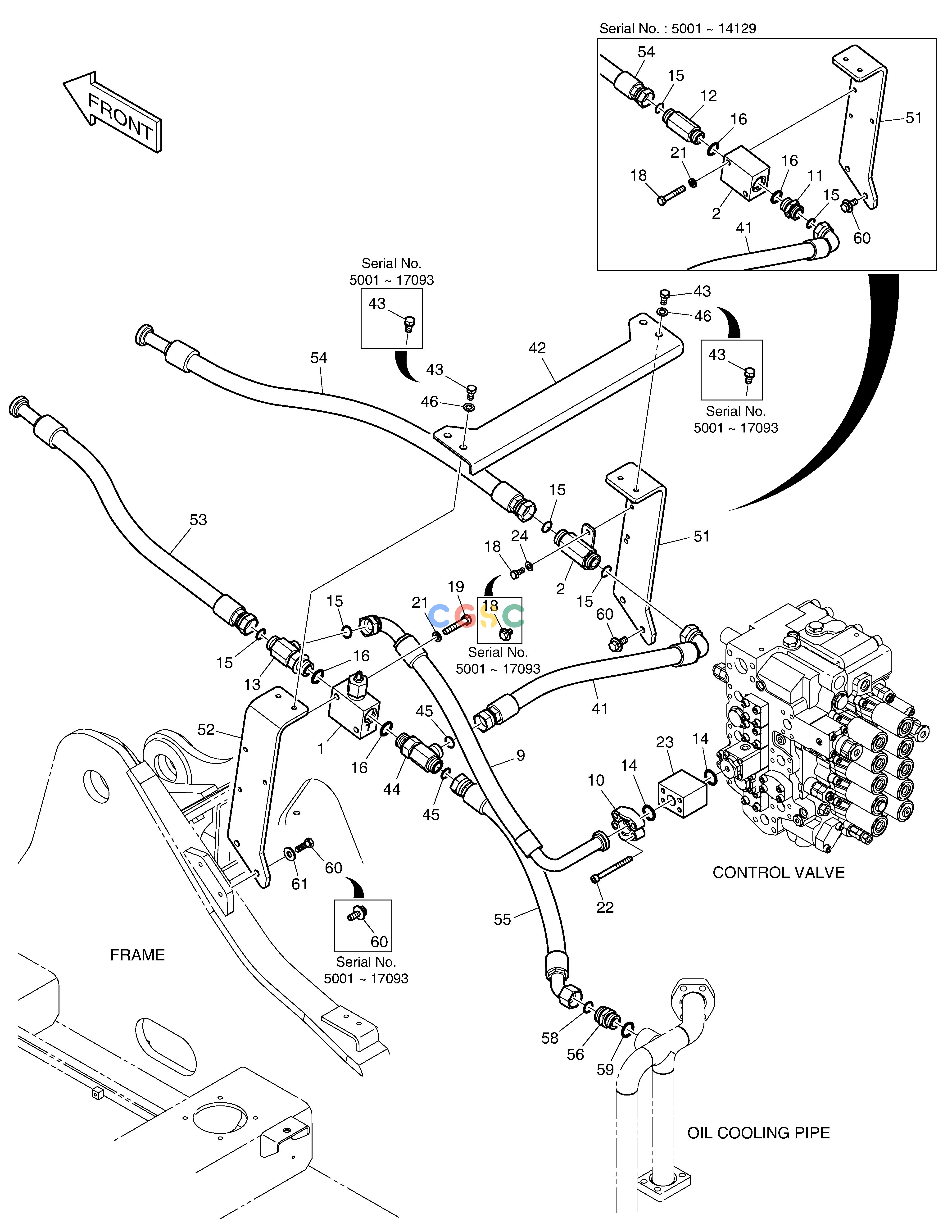 斗山零件查询MAIN PIPING - ONE WAY DX220A / DX225LCA Doosan parts catalog online