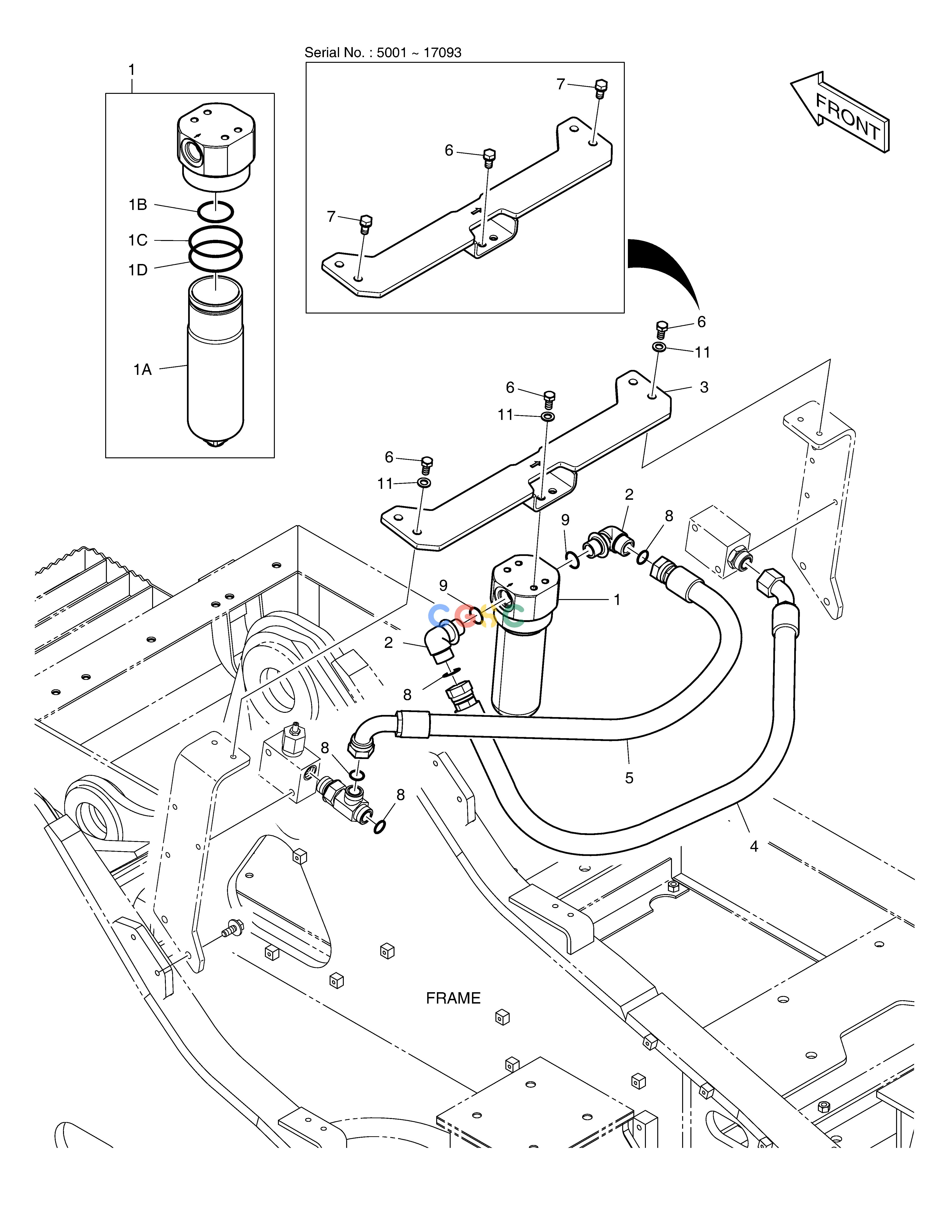 斗山零件查询ONE WAY PIPING - WITH FILTER DX220A / DX225LCA Doosan parts catalog online
