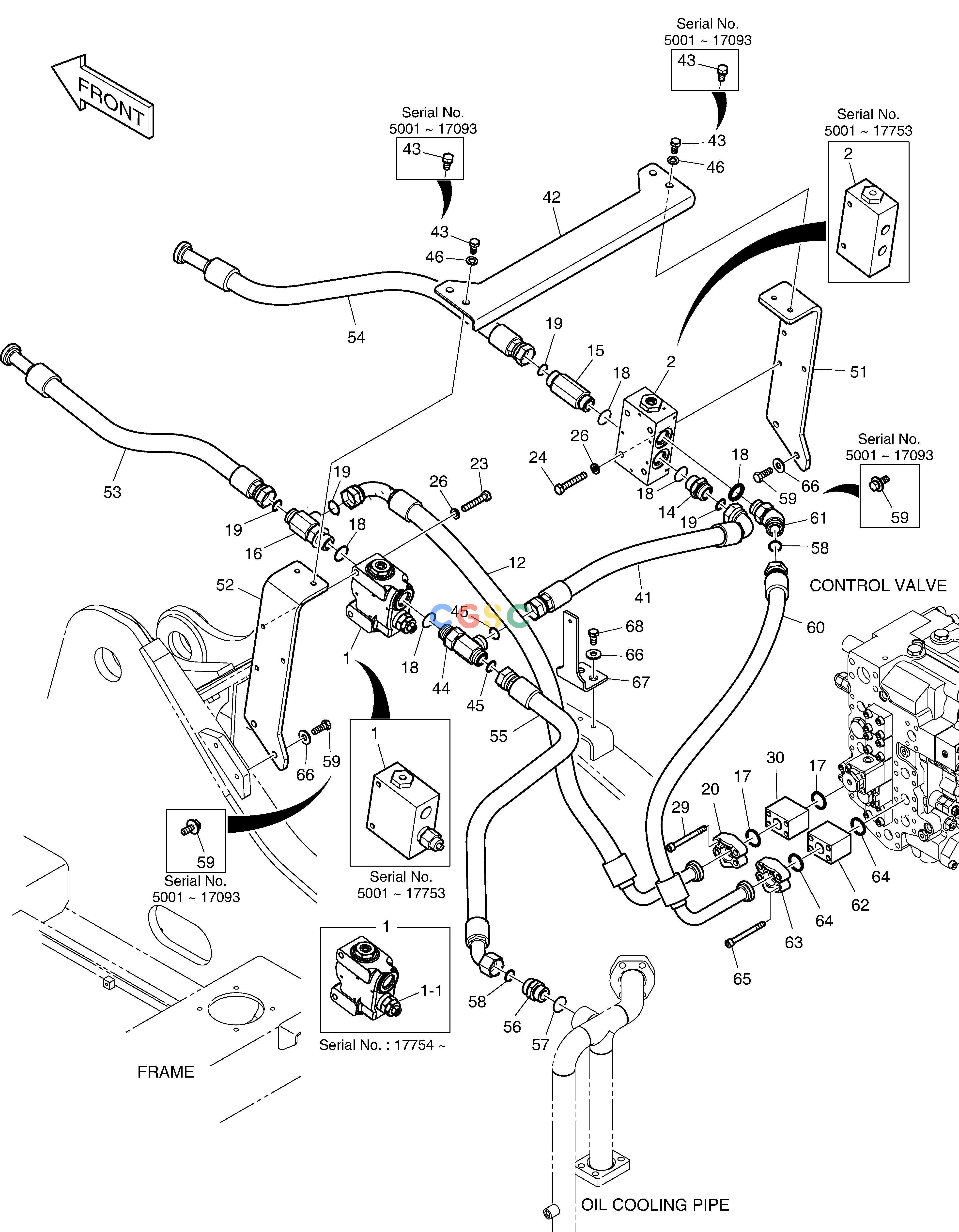 斗山零件查询MAIN PIPING - TWO WAY DX220A / DX225LCA Doosan parts catalog online
