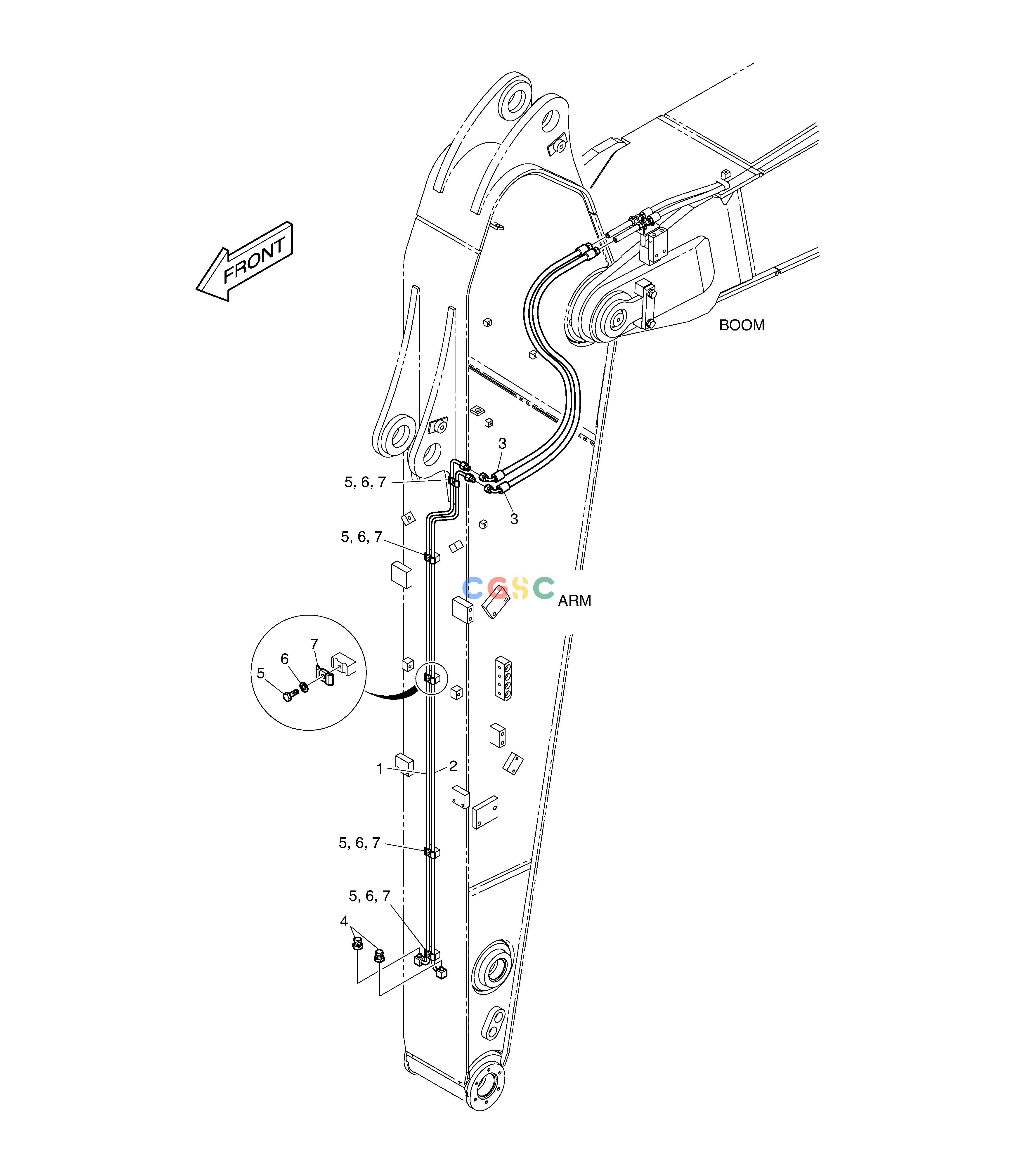 斗山零件查询ARM PIPING - ARM 2.9m(QUICK CLAMP) DX220A / DX225LCA Doosan parts catalog online