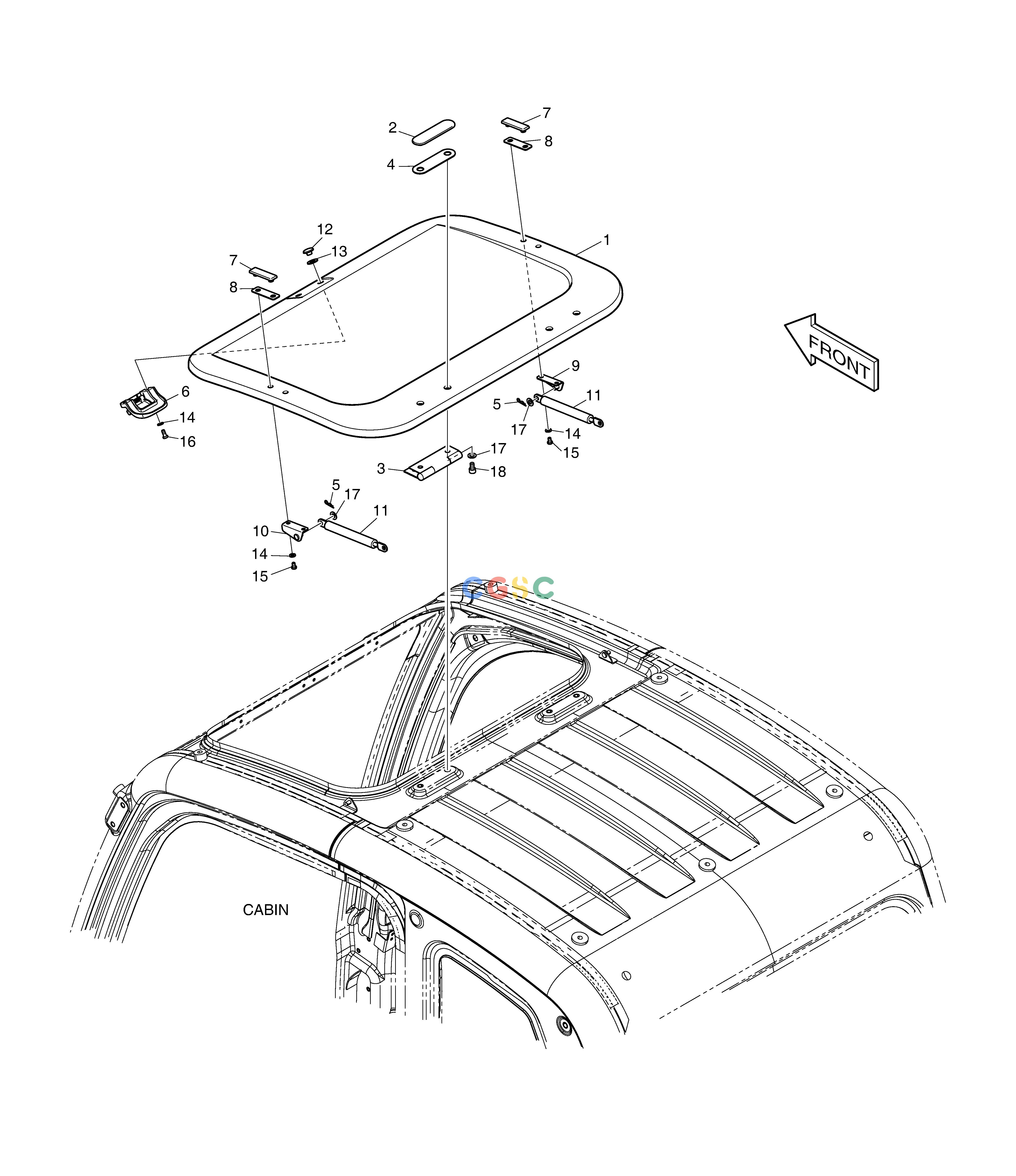 斗山零件查询SUN ROOF COVER DX220A / DX225LCA Doosan parts catalog online
