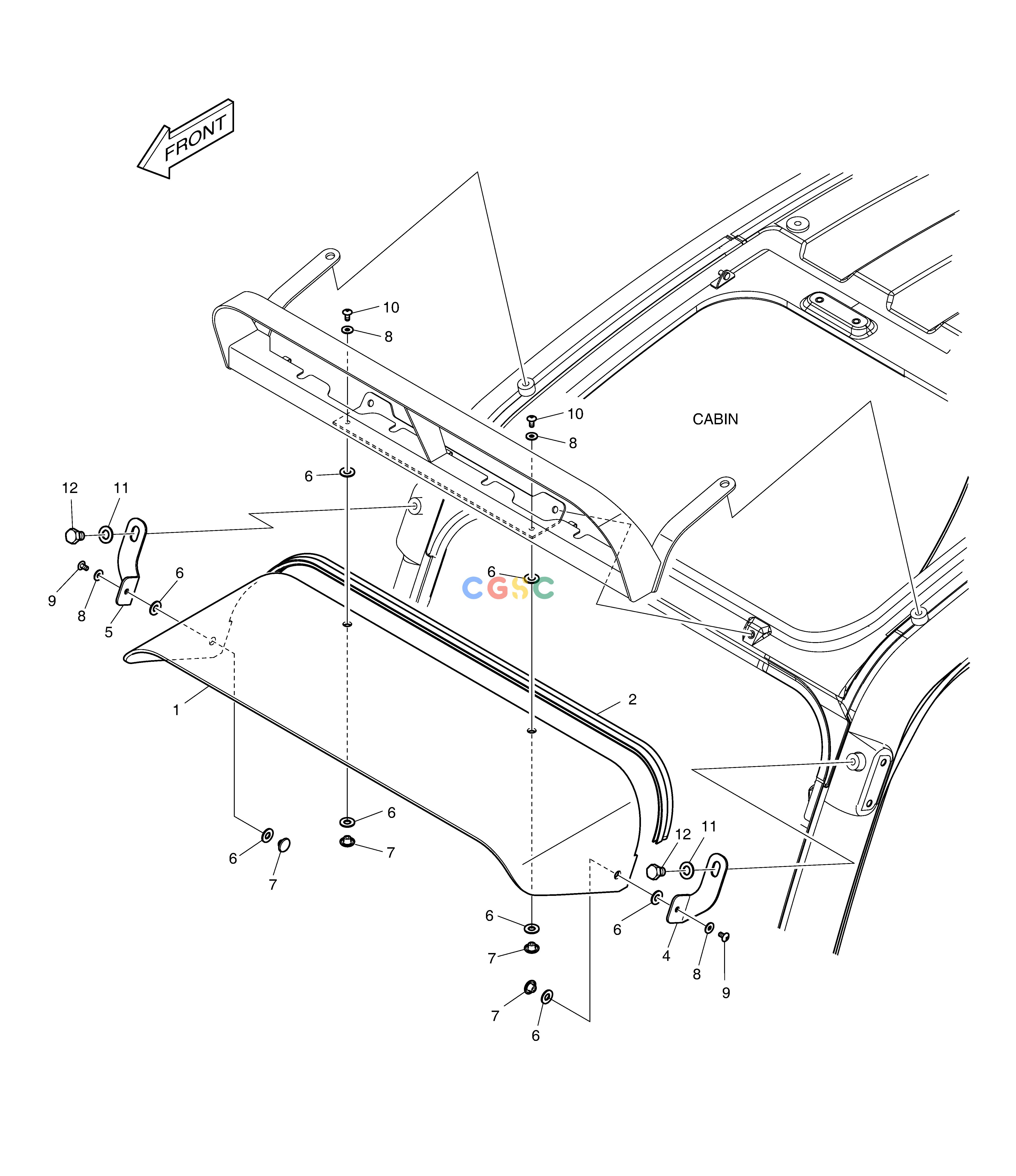 斗山零件查询RAIN SHIELD & LAMP MOUNTING DX220A / DX225LCA Doosan parts catalog online