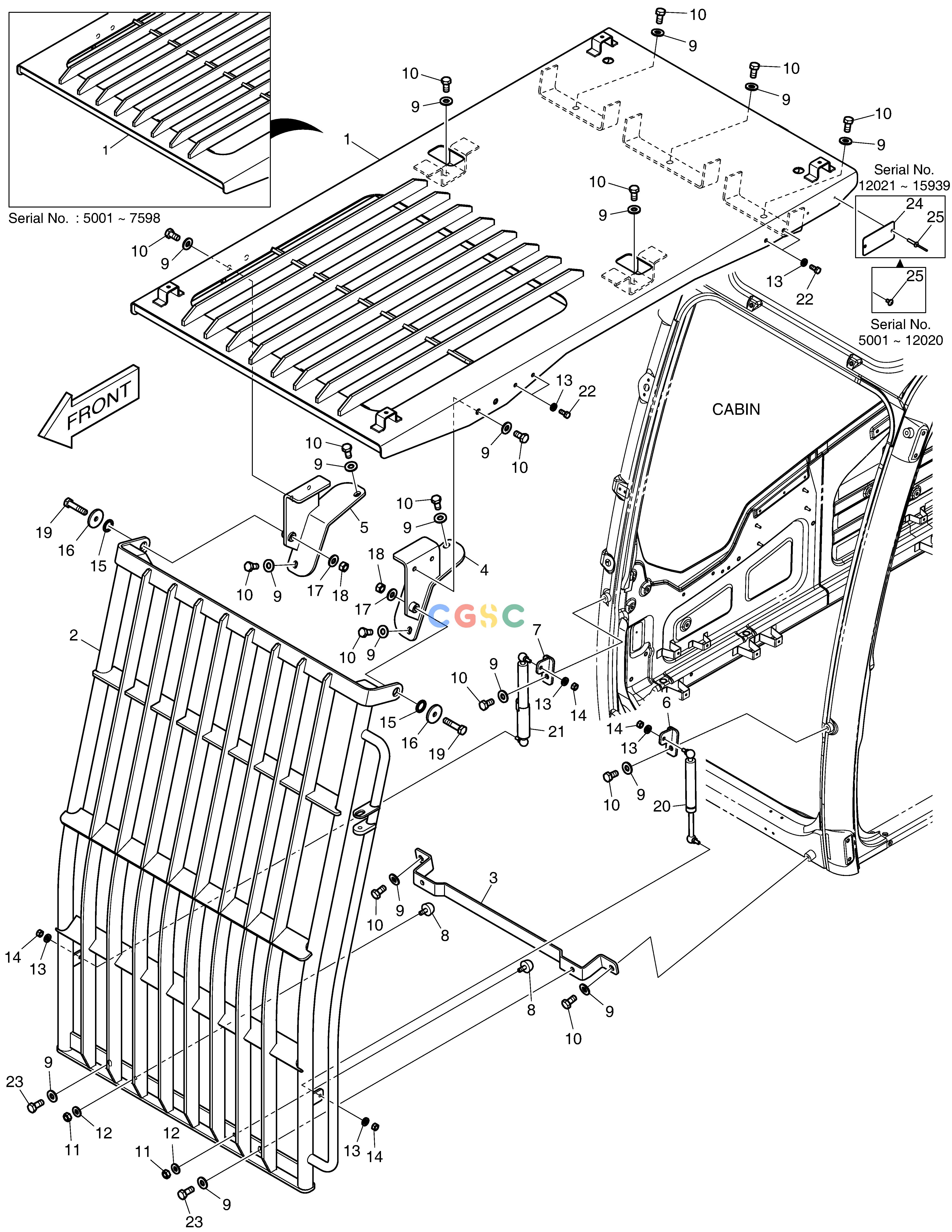 斗山零件查询FOGS GUARD ASS'Y DX220A / DX225LCA Doosan parts catalog online