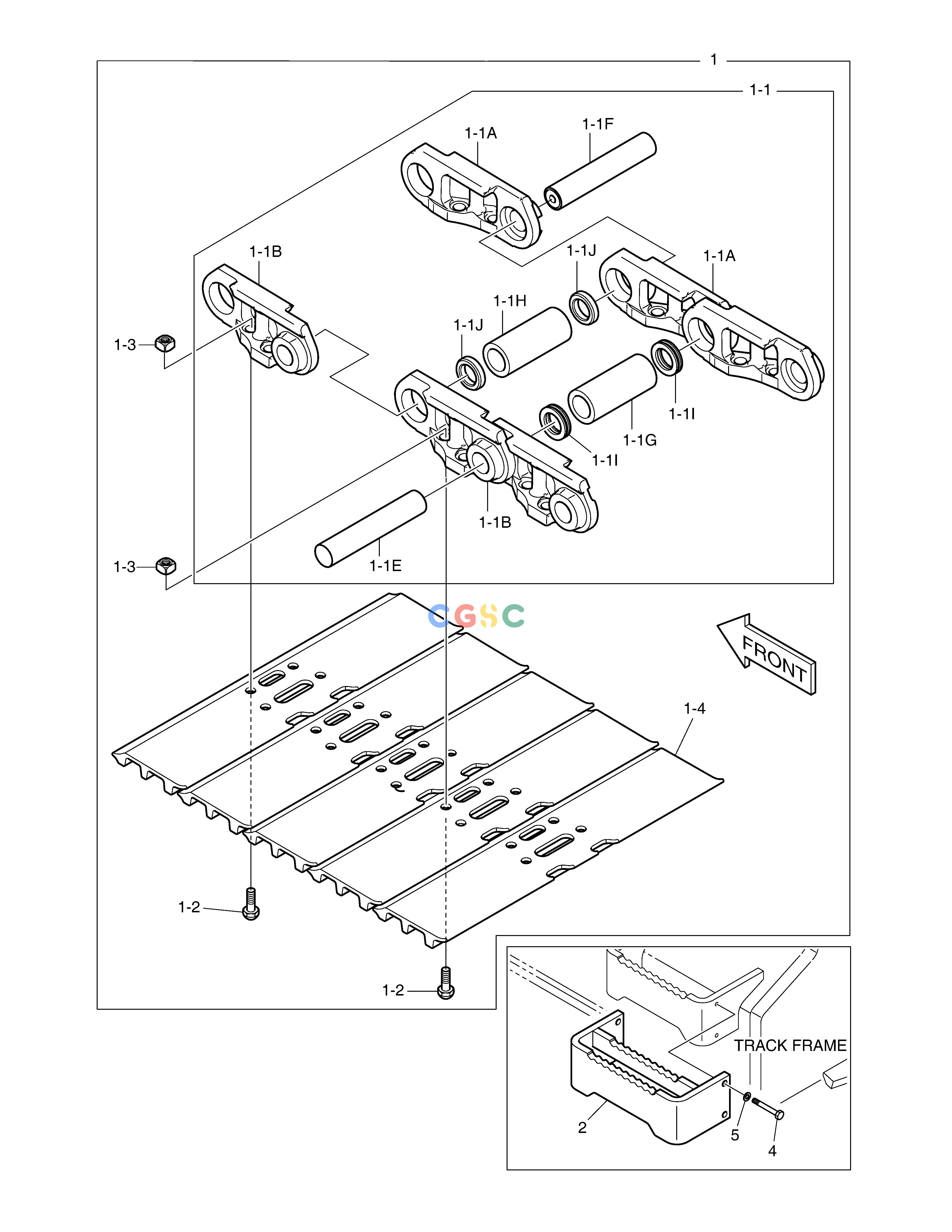 斗山零件查询TRACK SHOE ASS'Y - 800G(DX220A) DX220A / DX225LCA Doosan parts catalog online