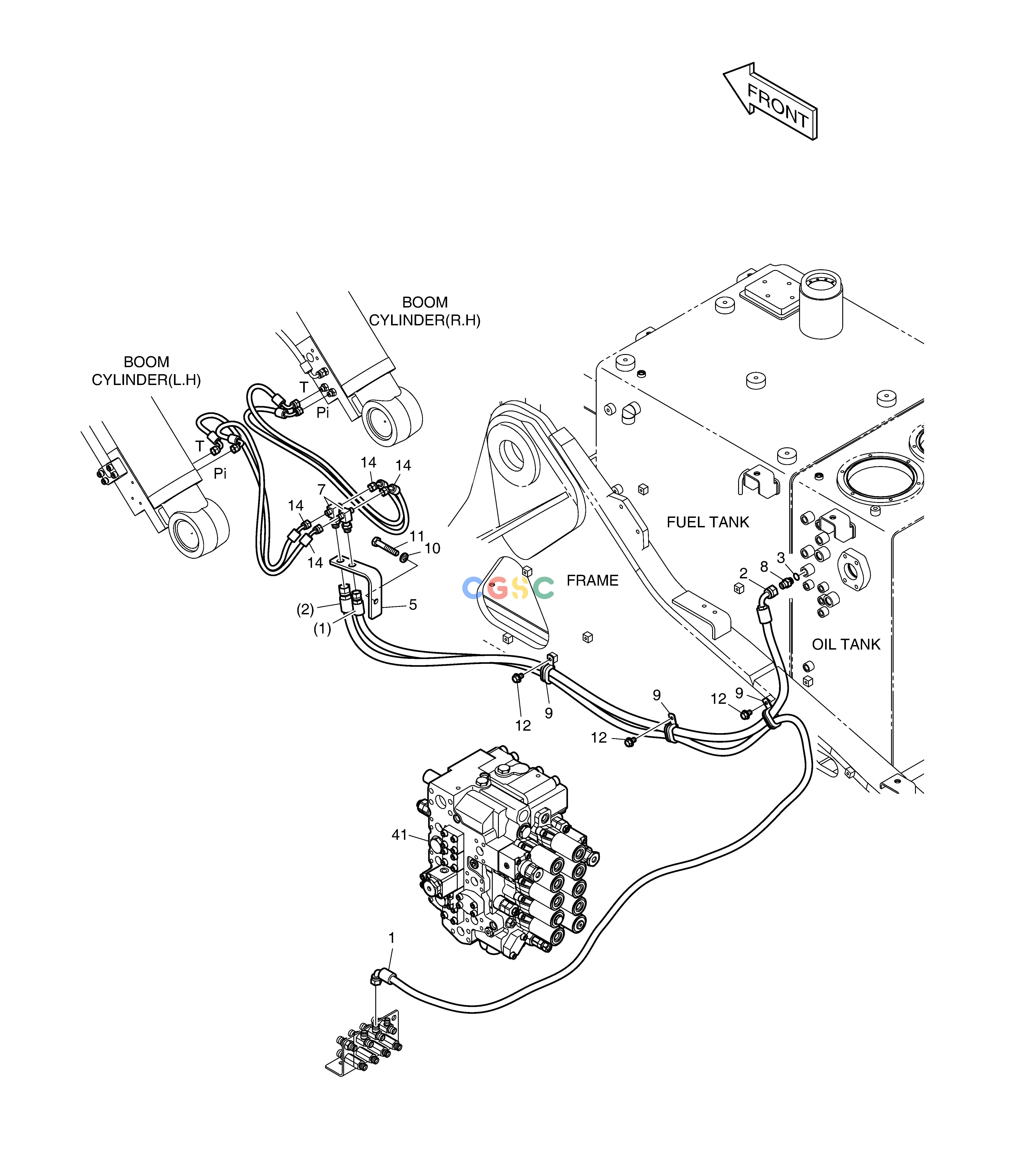 斗山零件查询LOCK VALVE PIPING - BOOM DX220A / DX225LCA Doosan parts catalog online