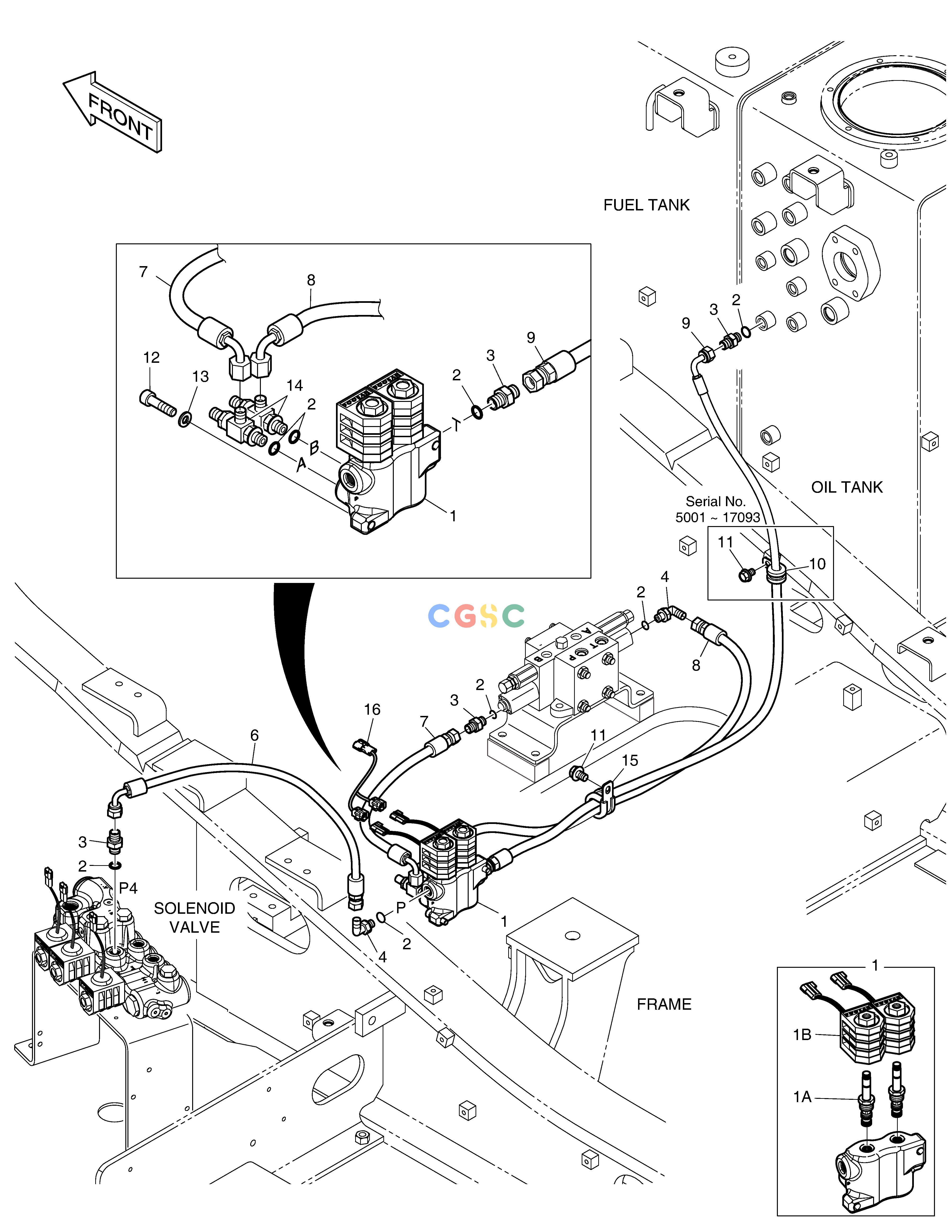 斗山零件查询PILOT PIPING(1) - ROTATING DX220A / DX225LCA Doosan parts catalog online