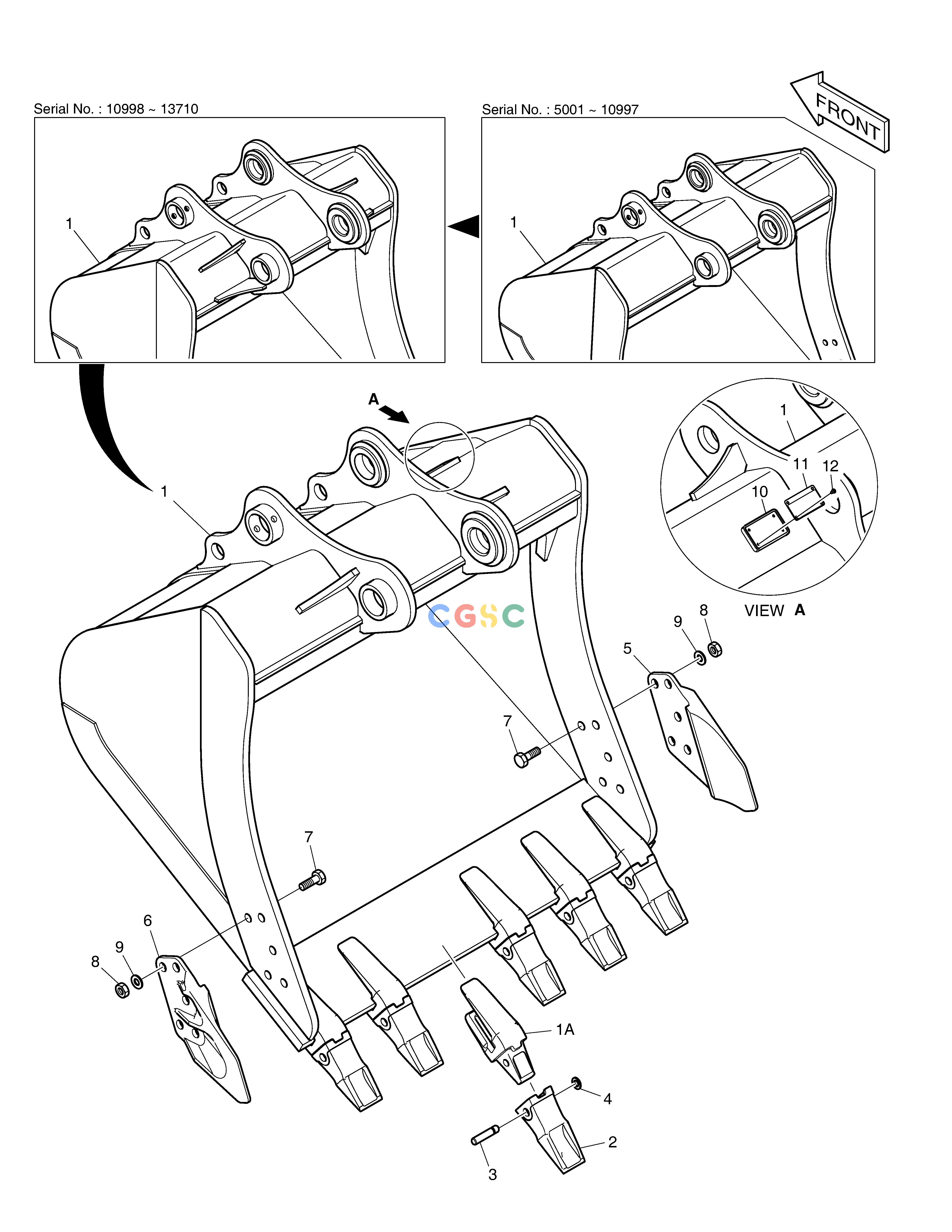 斗山零件查询BUCKET ASS'Y - 1.17m³ DX220A / DX225LCA Doosan parts catalog online