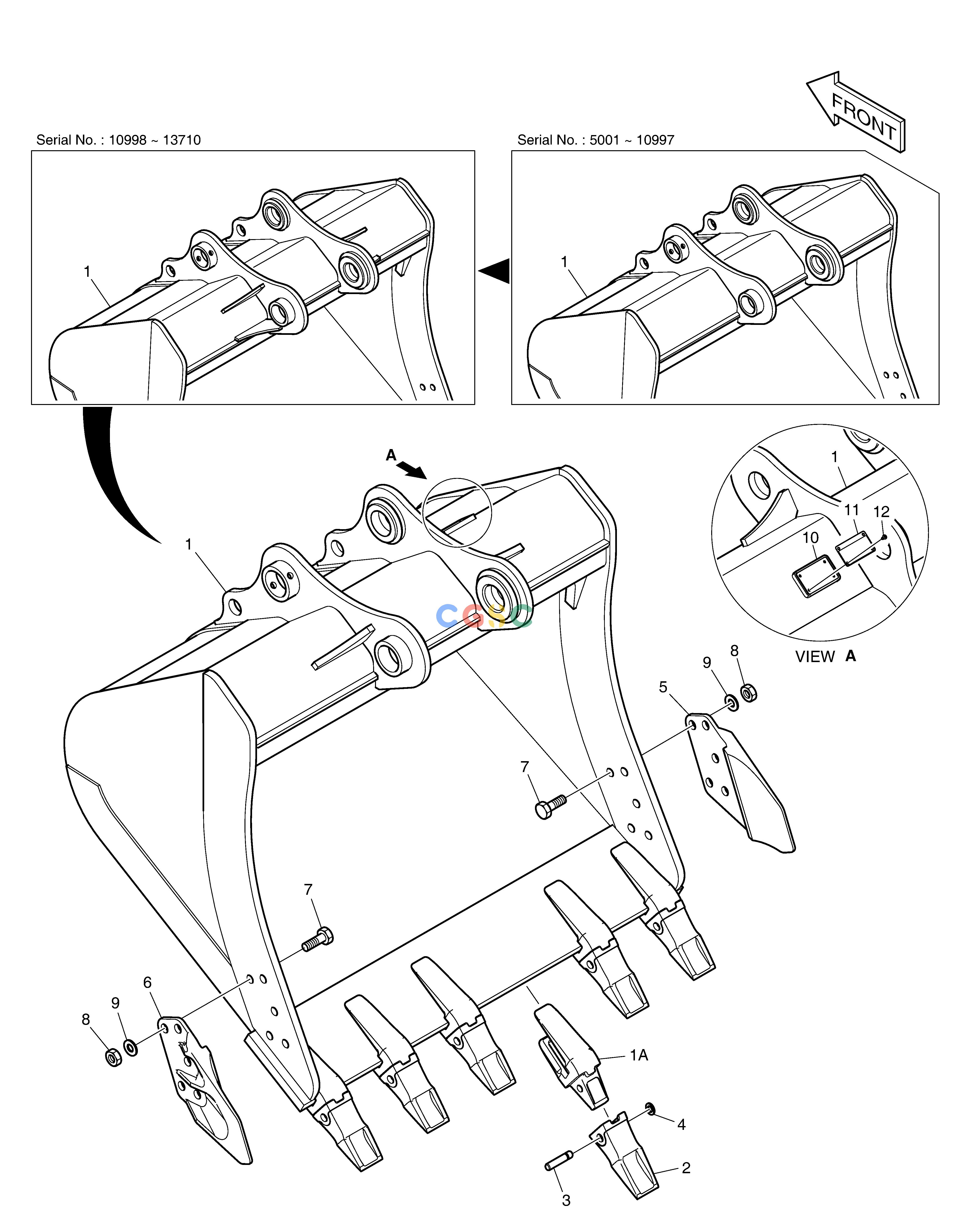 斗山零件查询BUCKET ASS'Y - 1.28m³ DX220A / DX225LCA Doosan parts catalog online