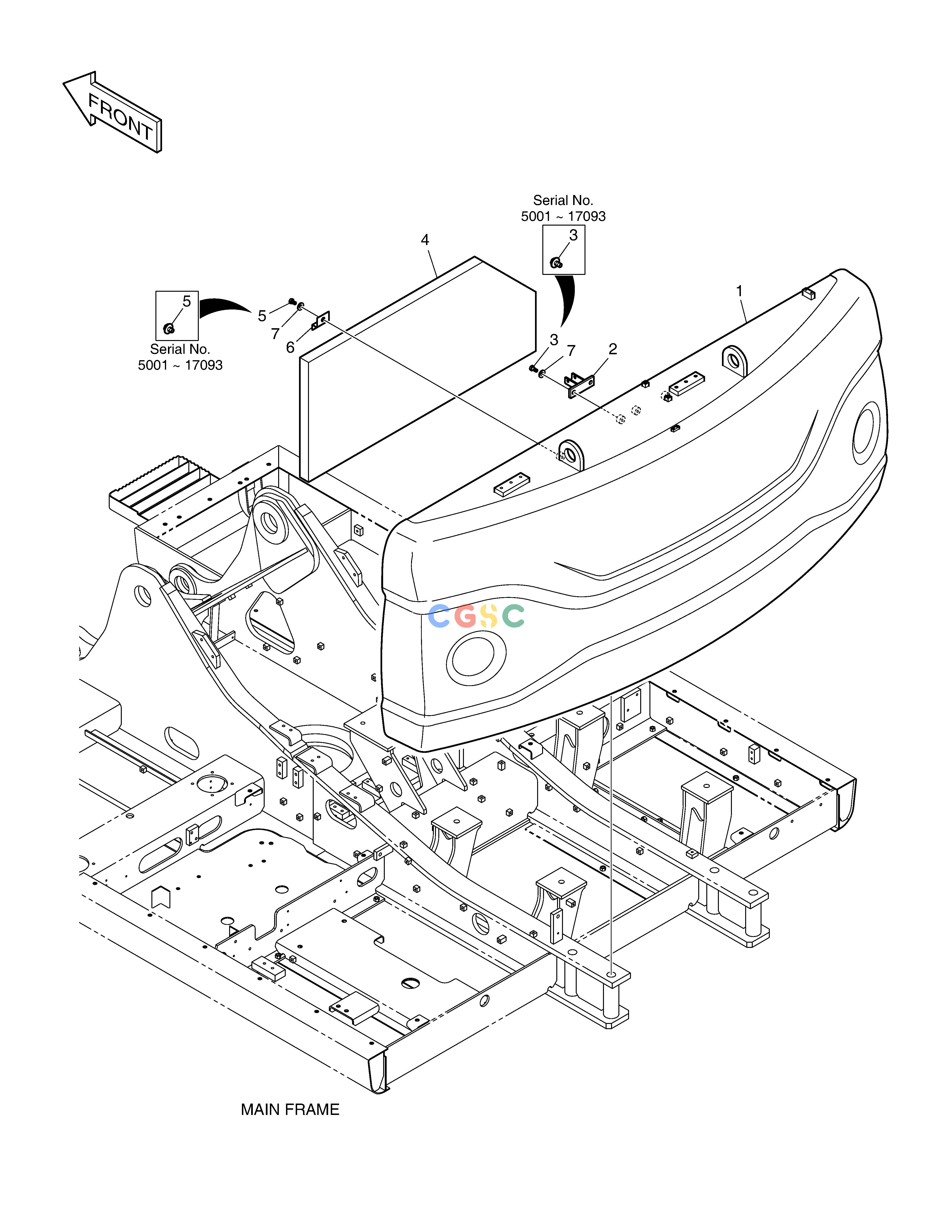 斗山零件查询COUNTER WEIGHT - 5.3TON(NOISE KIT - DX225LCA) DX220A / DX225LCA Doosan parts catalog online