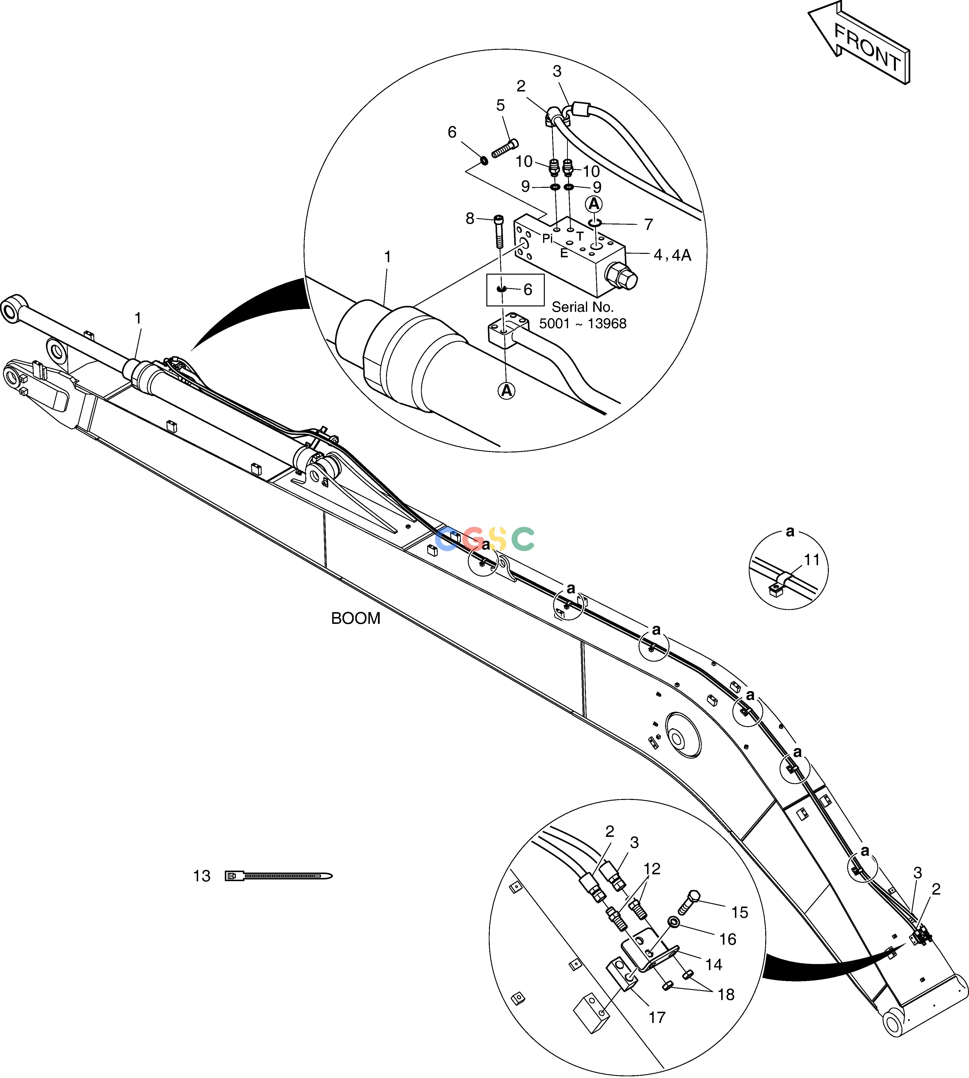 斗山零件查询LOCK VALVE PIPING - BOOM 8.5m DX220A / DX225LCA Doosan parts catalog online