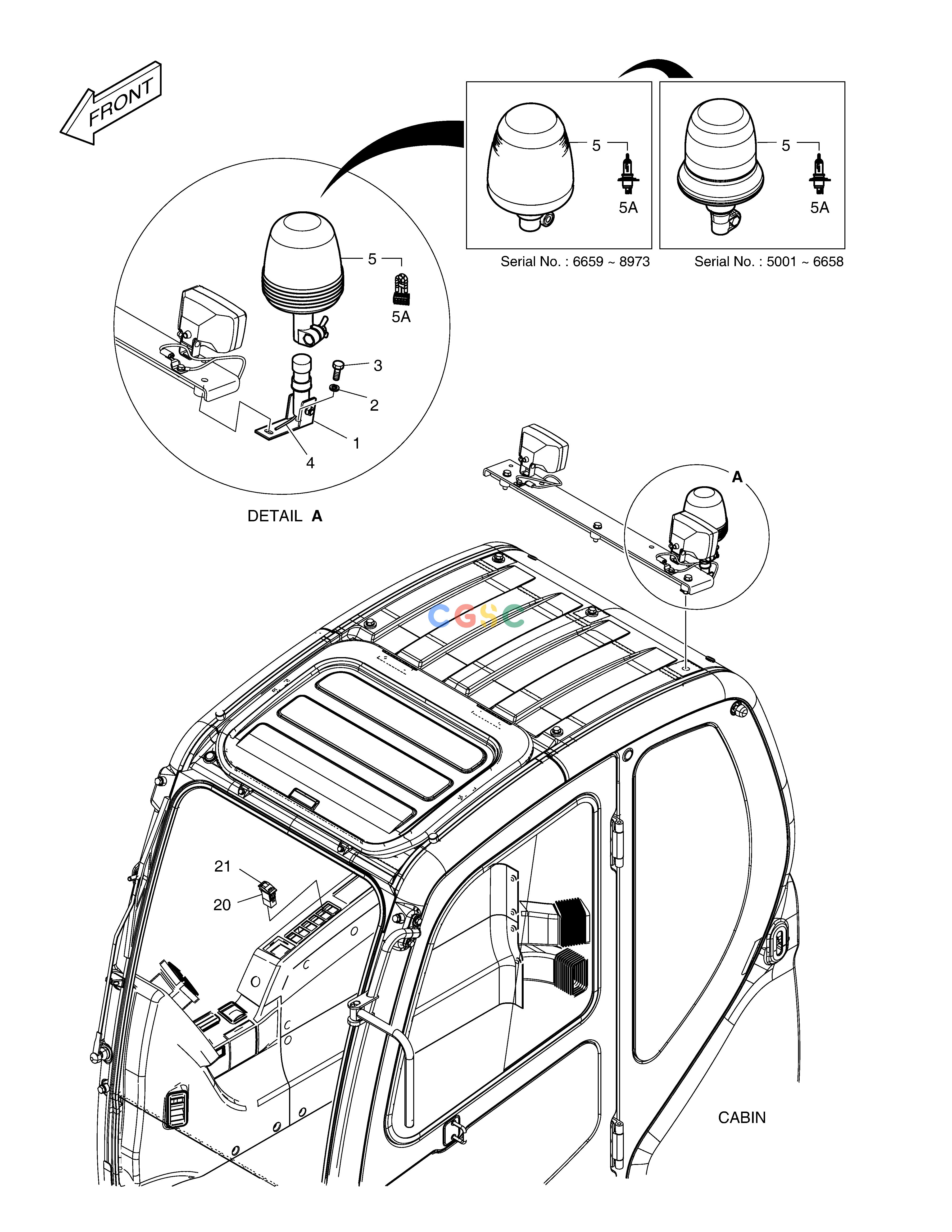 斗山零件查询ROTATING BEACON DX220A / DX225LCA Doosan parts catalog online