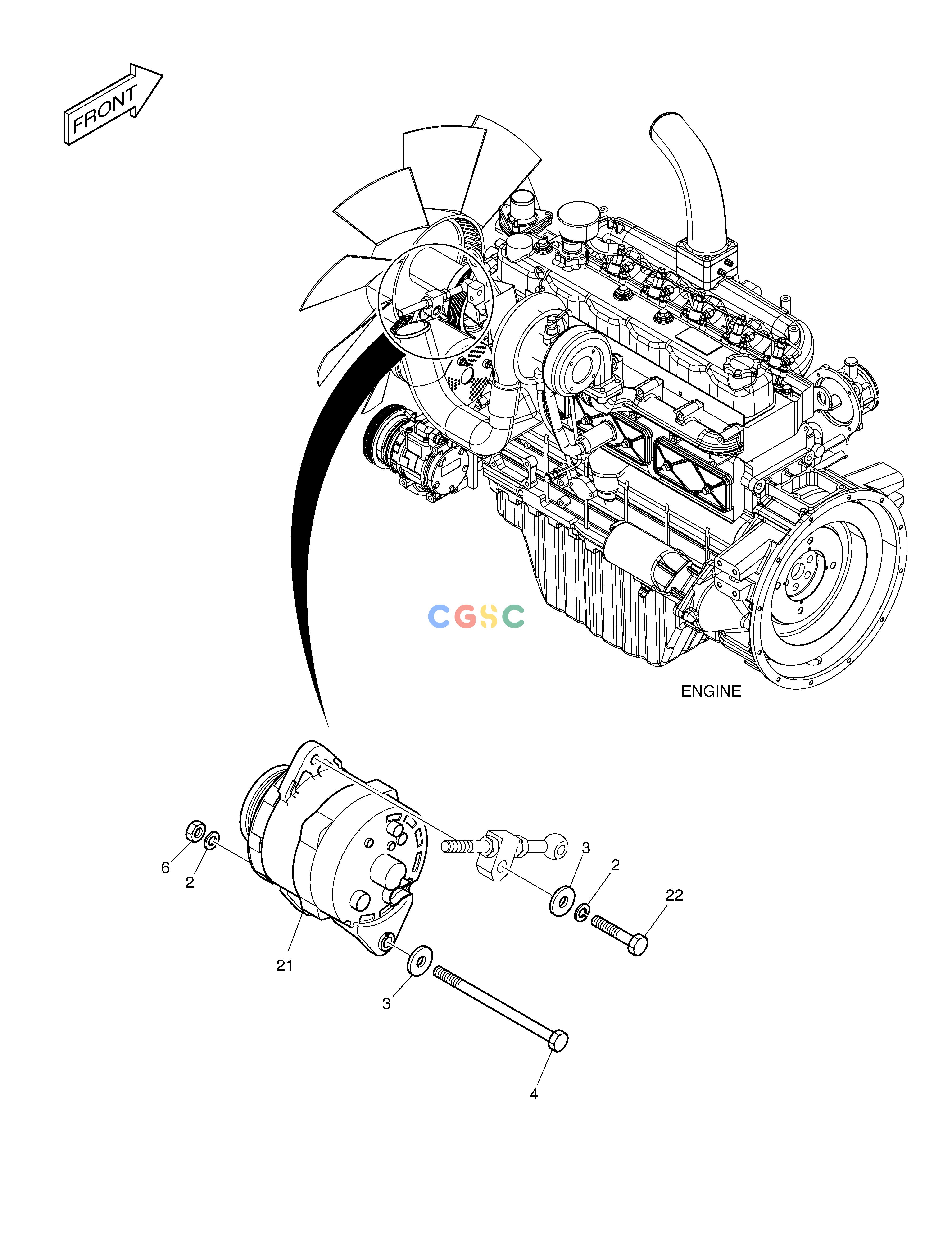 斗山零件查询ALTERNATOR - 50A DX220A / DX225LCA Doosan parts catalog online