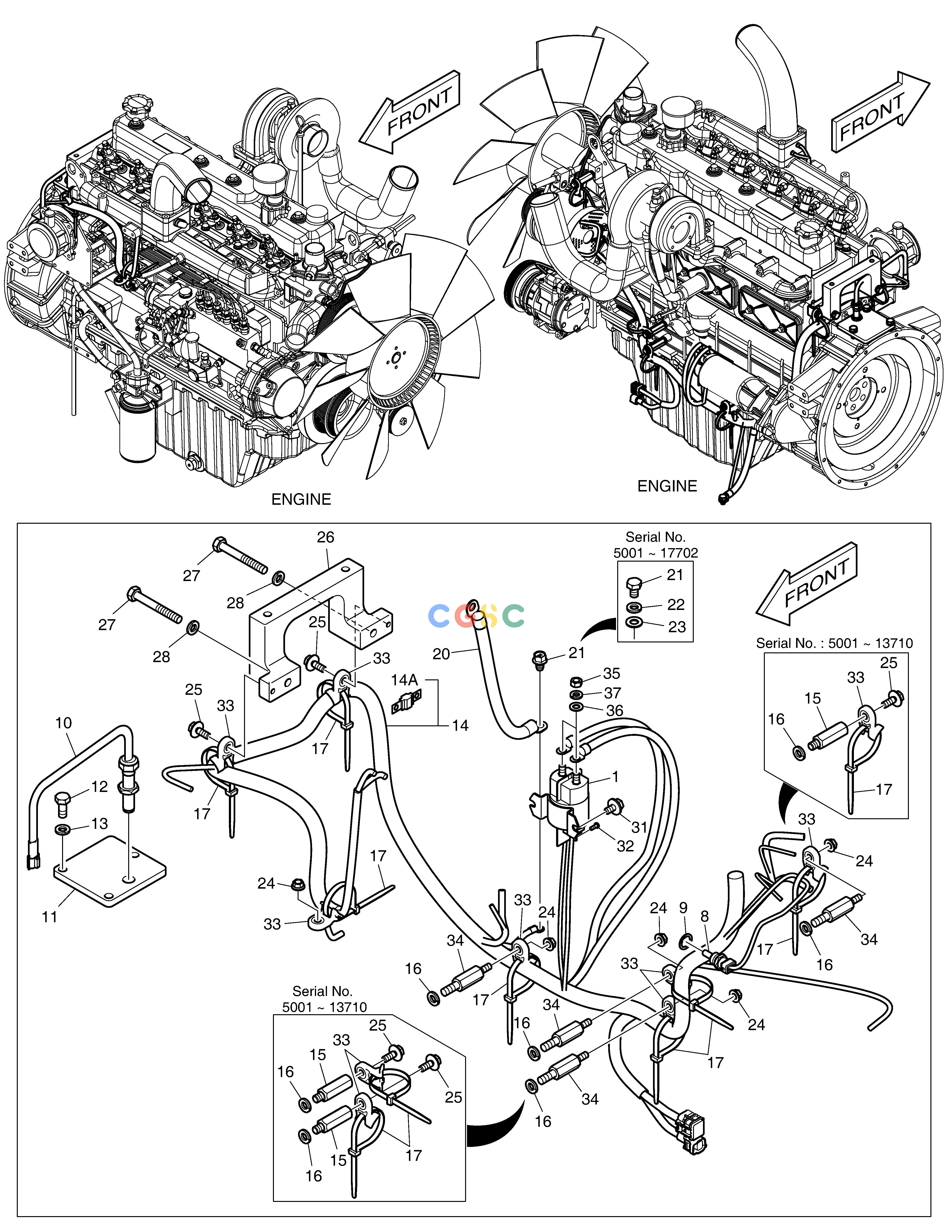 斗山零件查询ELECTRIC PARTS - ENGINE(ALTERNATOR - 50A) DX220A / DX225LCA Doosan parts catalog online